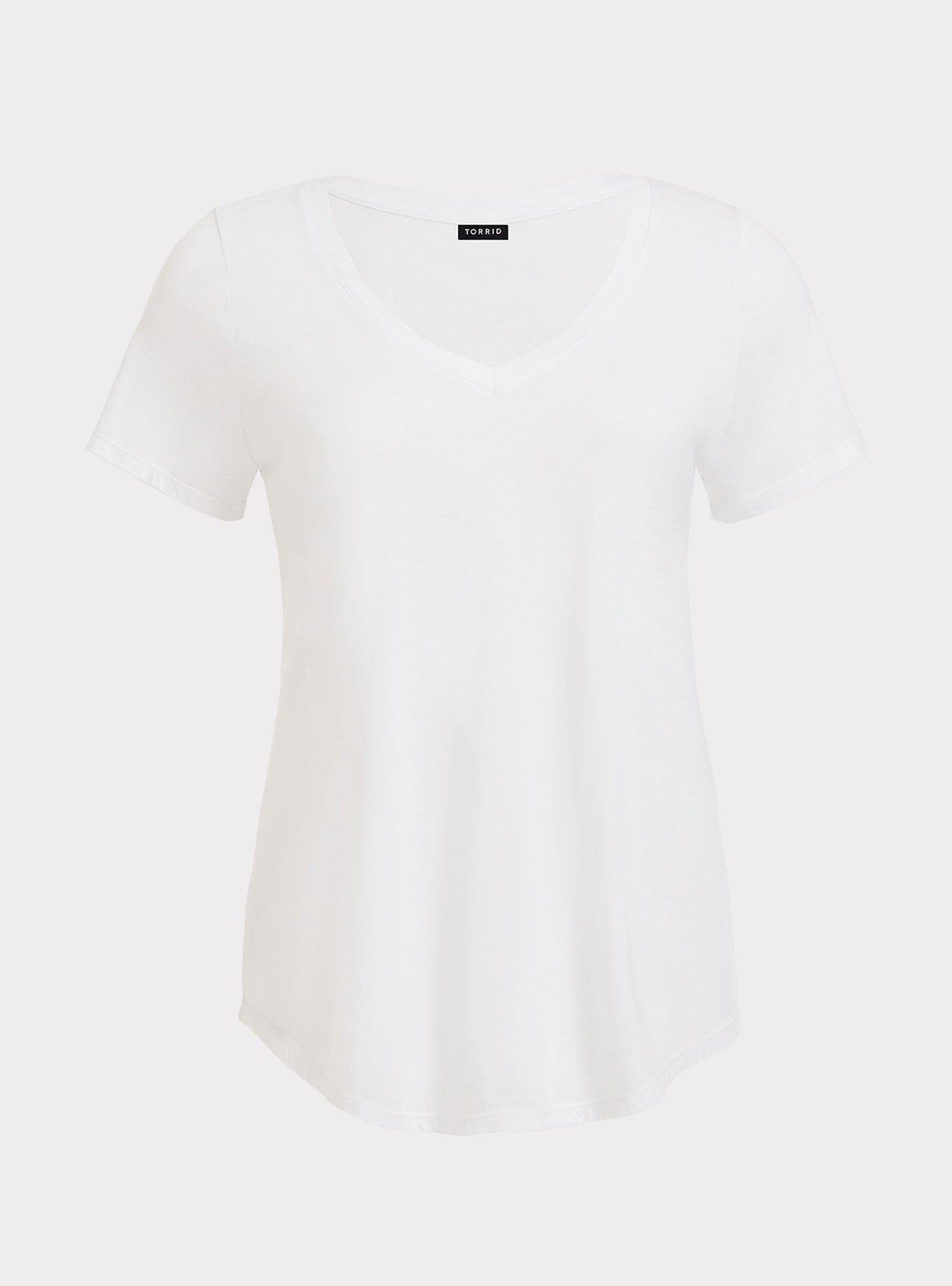 Girlfriend Heritage Slub V-Neck Tee, BRIGHT WHITE, hi-res