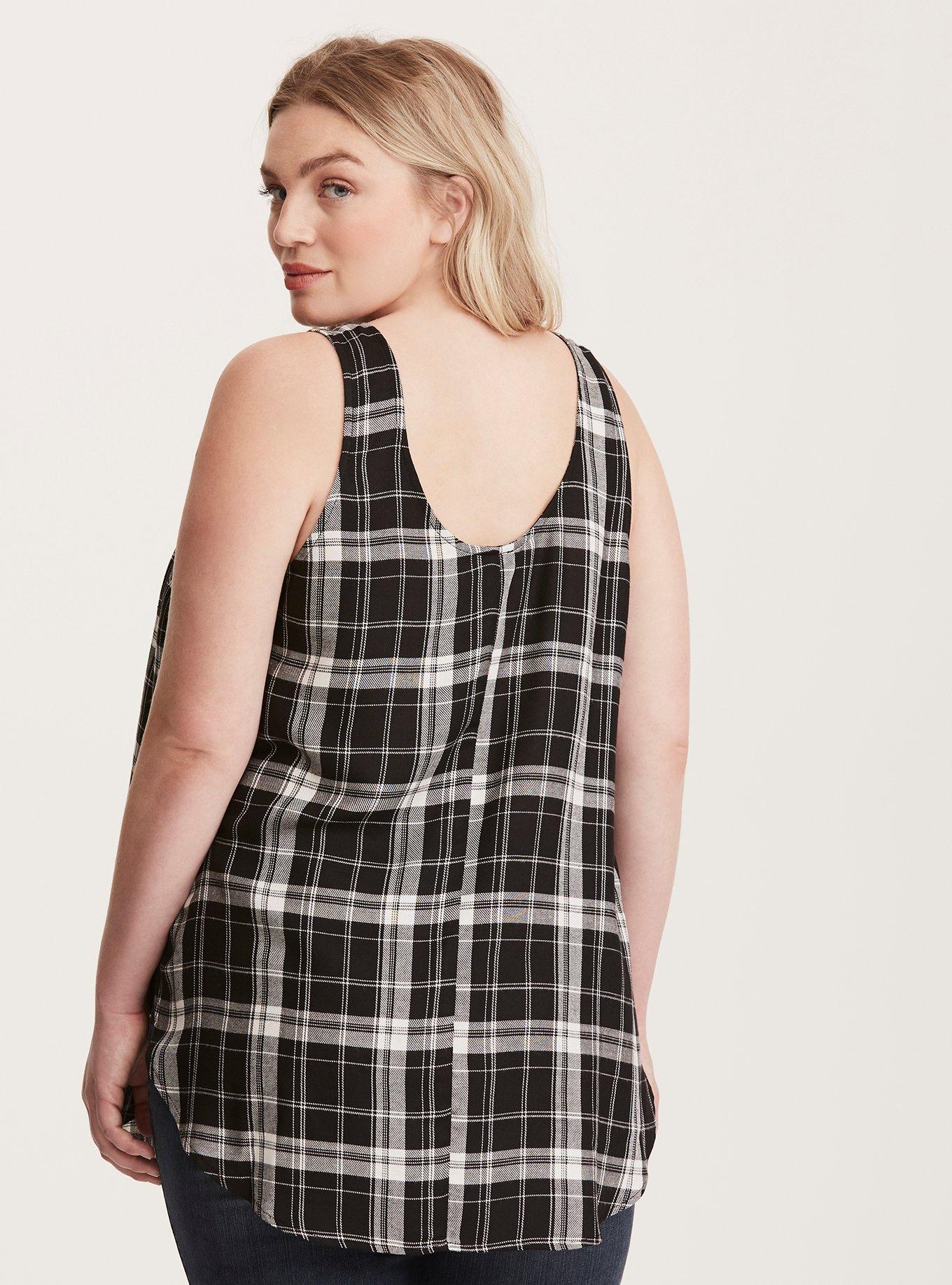 Plaid Scoop Tank Top, PLAID, alternate