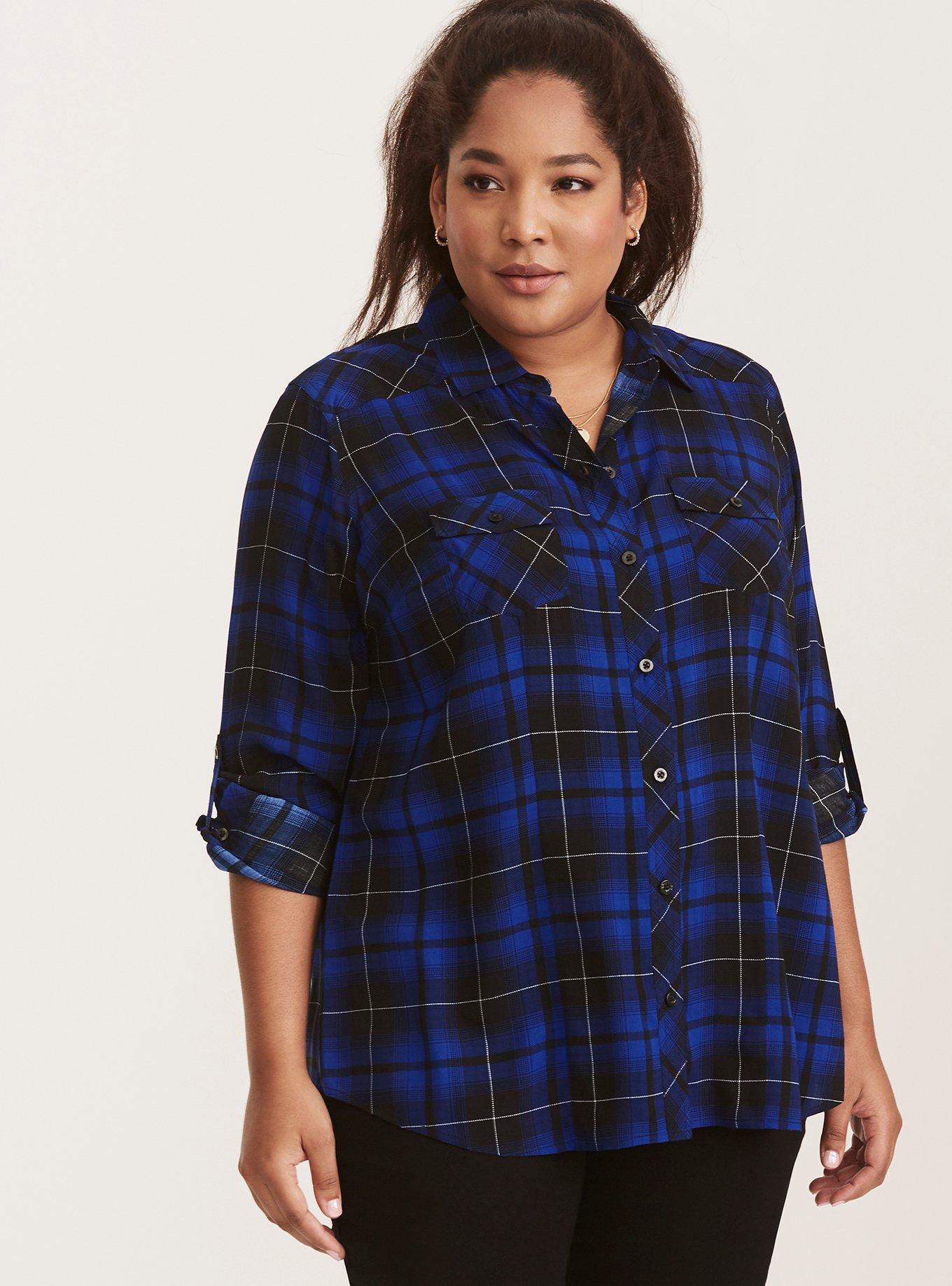 Challis Button-Down Long Sleeve Shirt, , hi-res