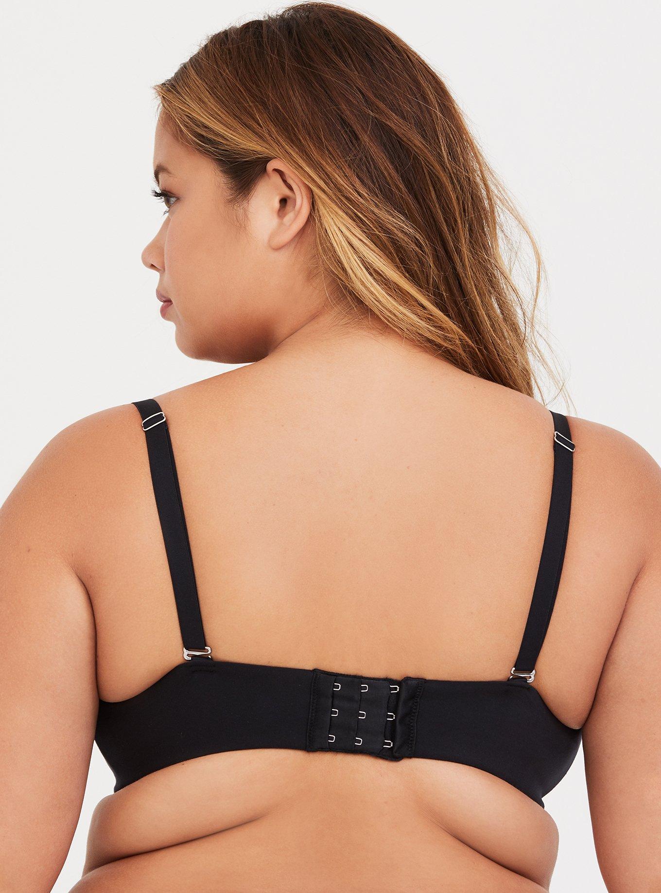 Plus Size Torrid Curve Body Plunge Lightly Lined Straight Back Bra, RICH BLACK, alternate