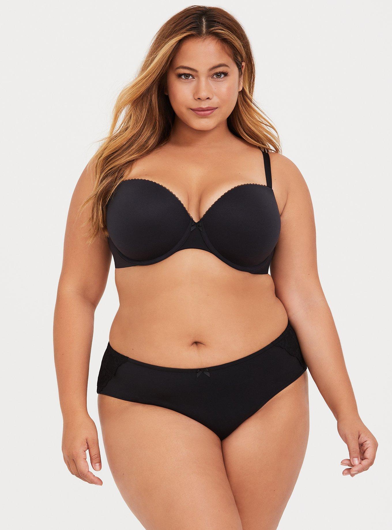 Torrid Curve Body T-Shirt Lightly Lined Smooth Straight Back Bra, RICH BLACK, alternate