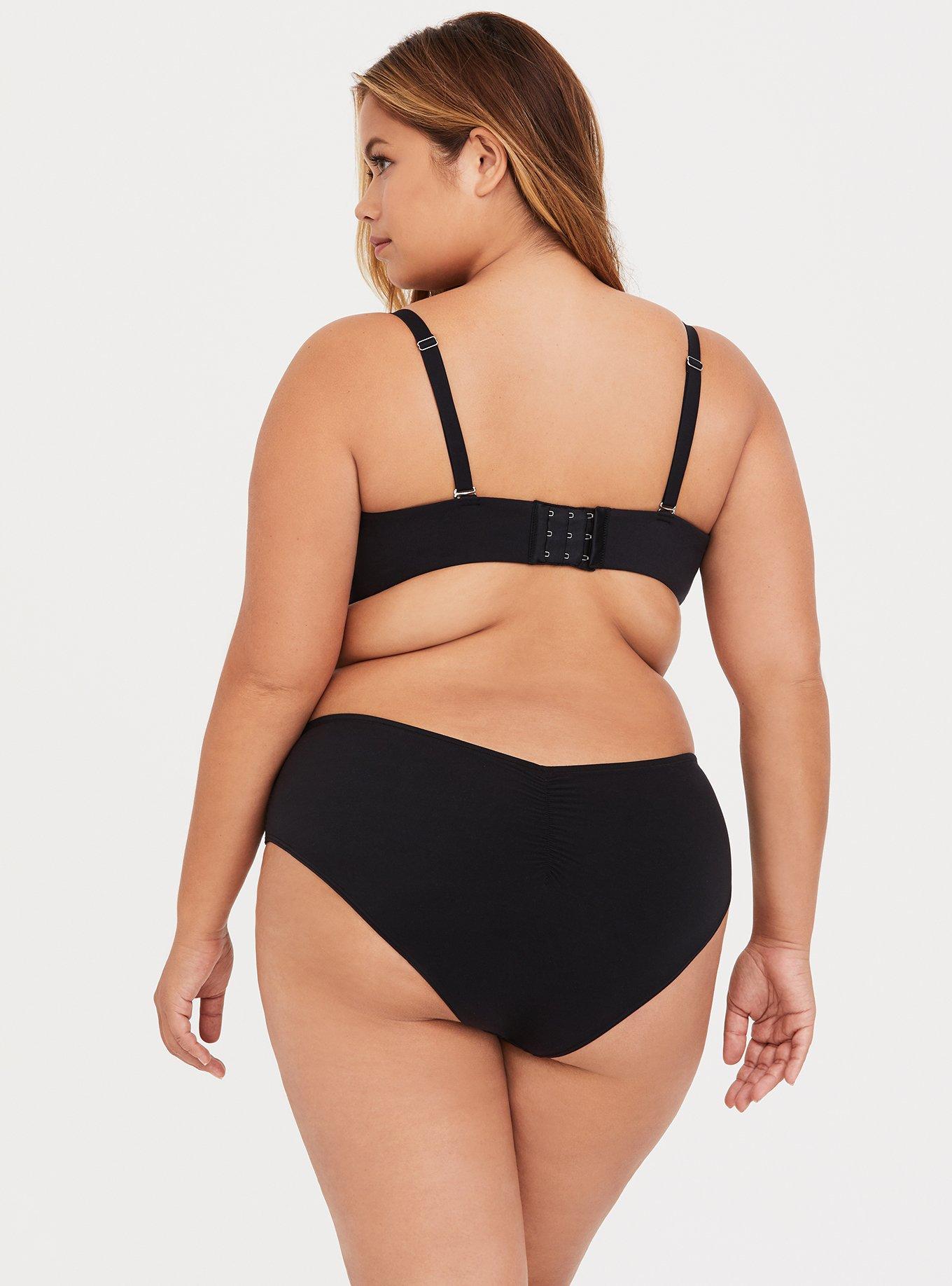 Torrid Curve Body T-Shirt Lightly Lined Smooth Straight Back Bra, RICH BLACK, alternate