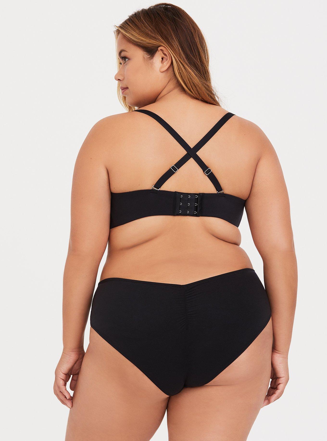 Torrid Curve Body T-Shirt Lightly Lined Smooth Straight Back Bra, RICH BLACK, alternate