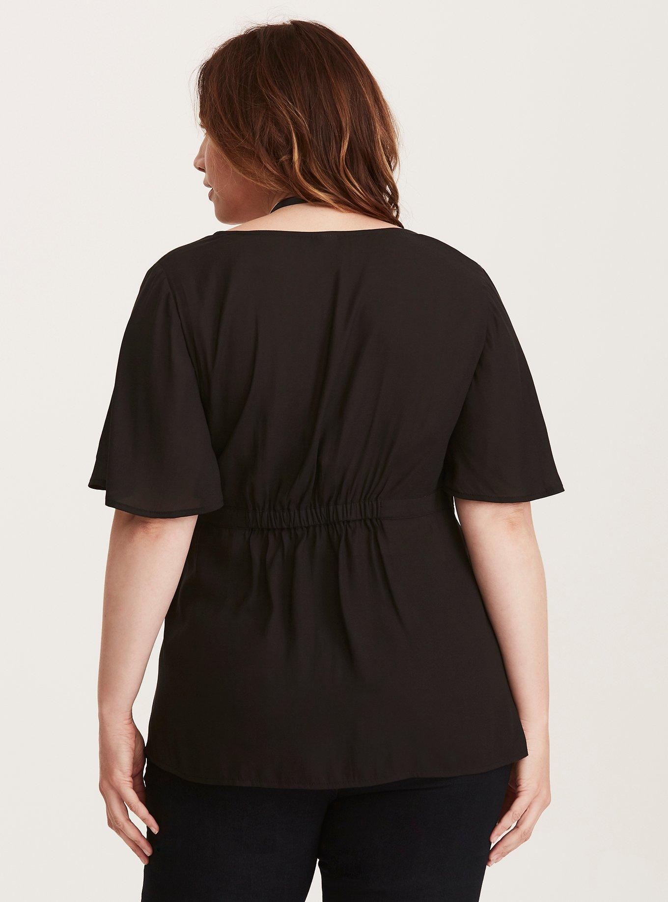 Plus Size - Crepe Wrap Front Blouse - Torrid