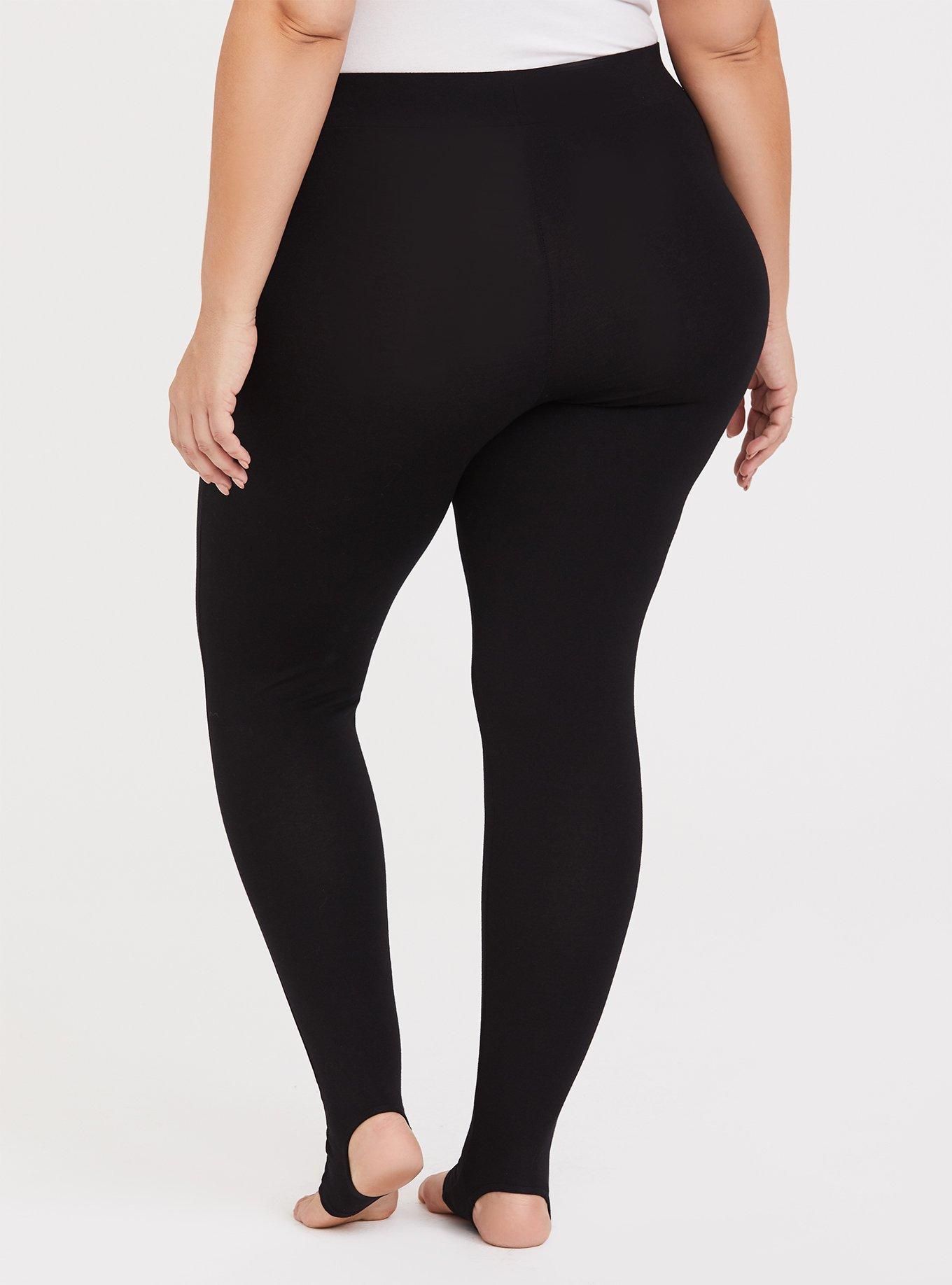 new Soft Surroundings Full Length Leggings Stirrup Pants Pull On black Sz  Large