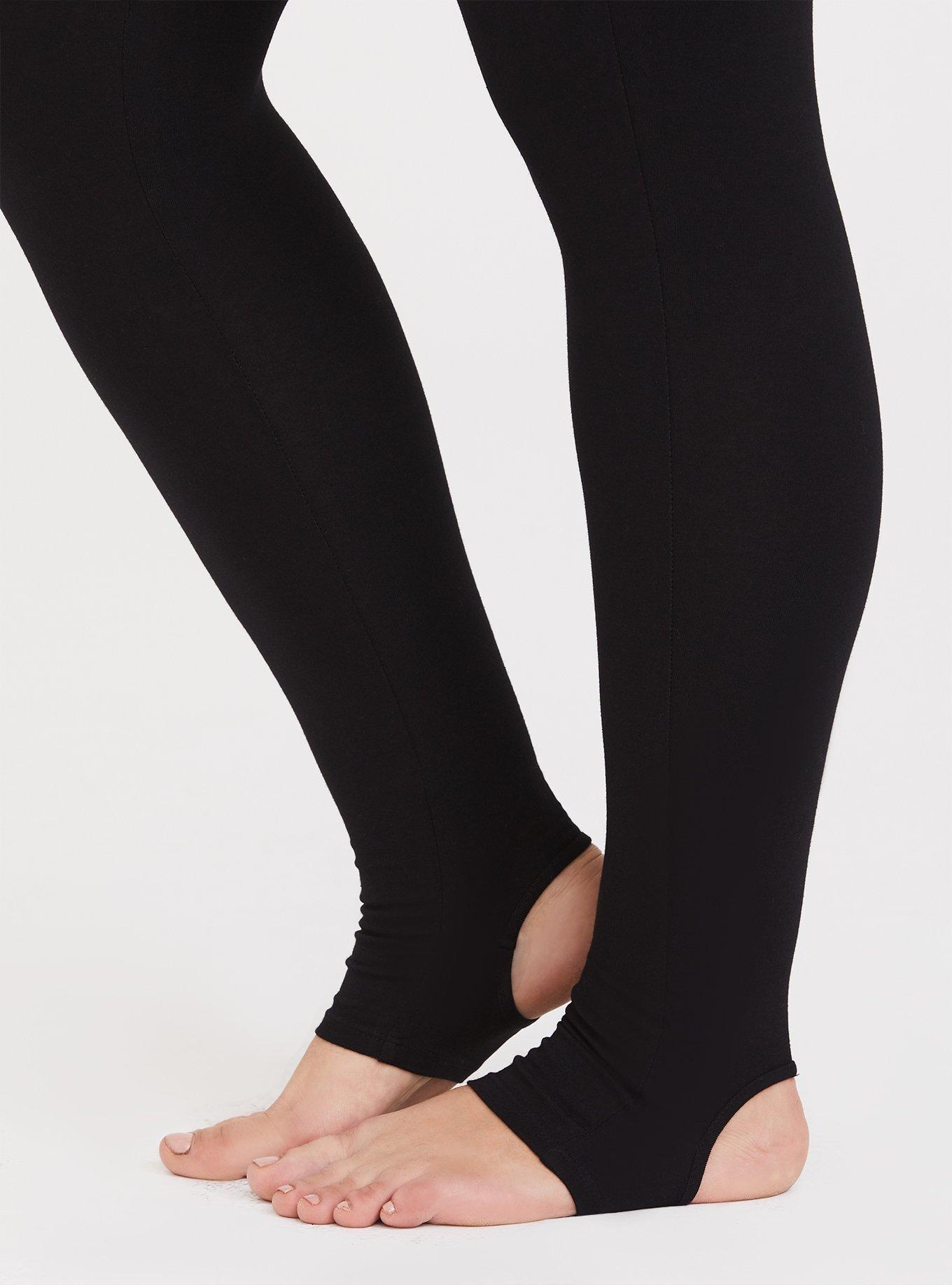 90s Black Colorful Printed Stirrup Pants Leggings