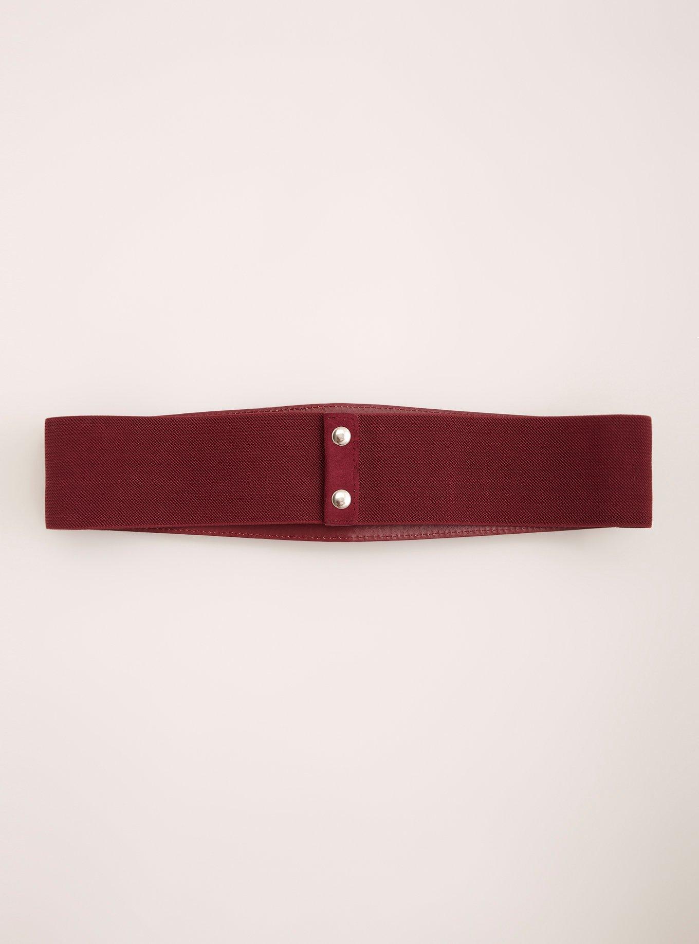 Double Strap Faux Suede Wide Belt, MULTI COLOR, alternate