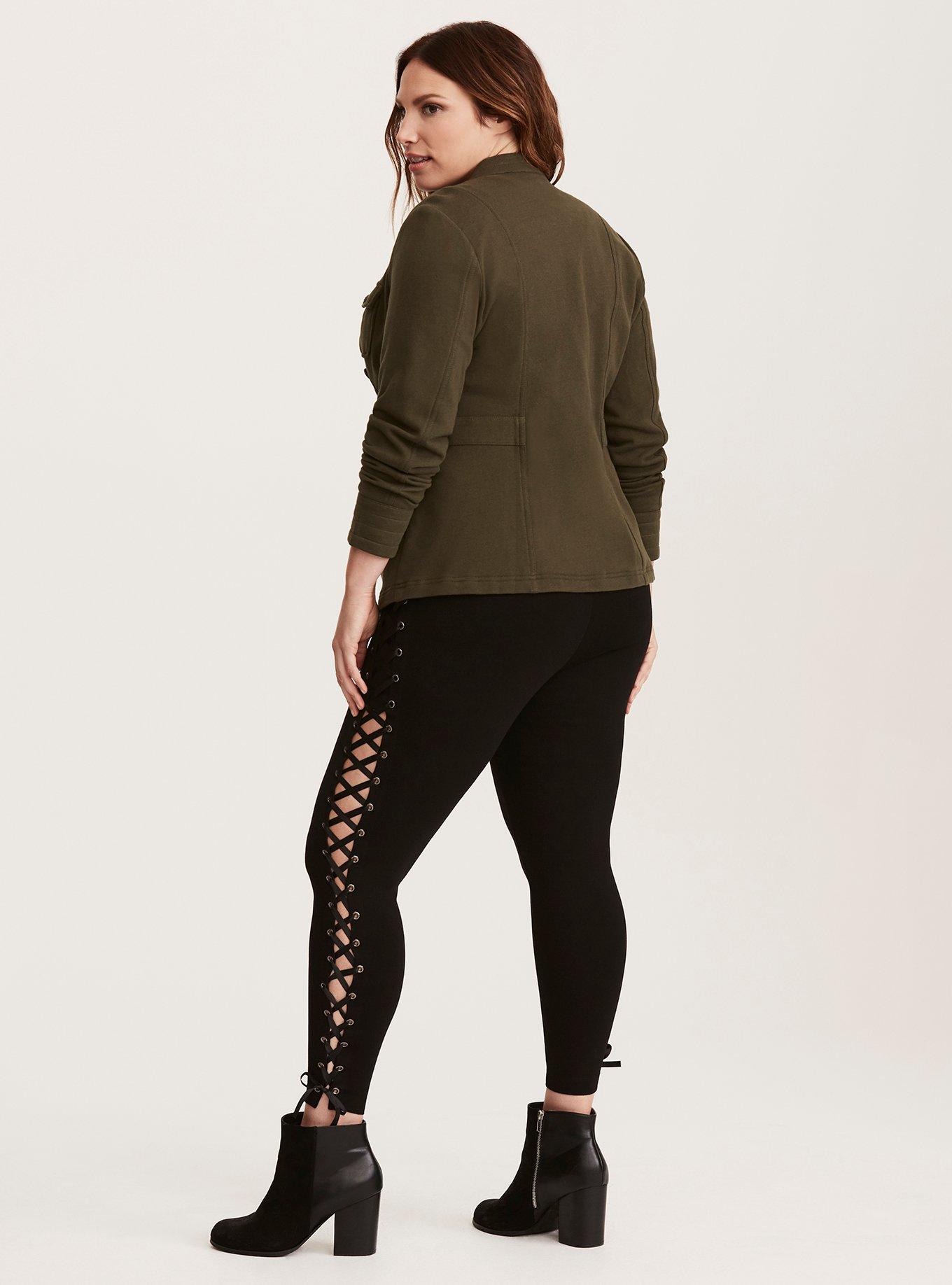 Plus Size - Lace Up Sides Pixie Pant - Black All-Nighter