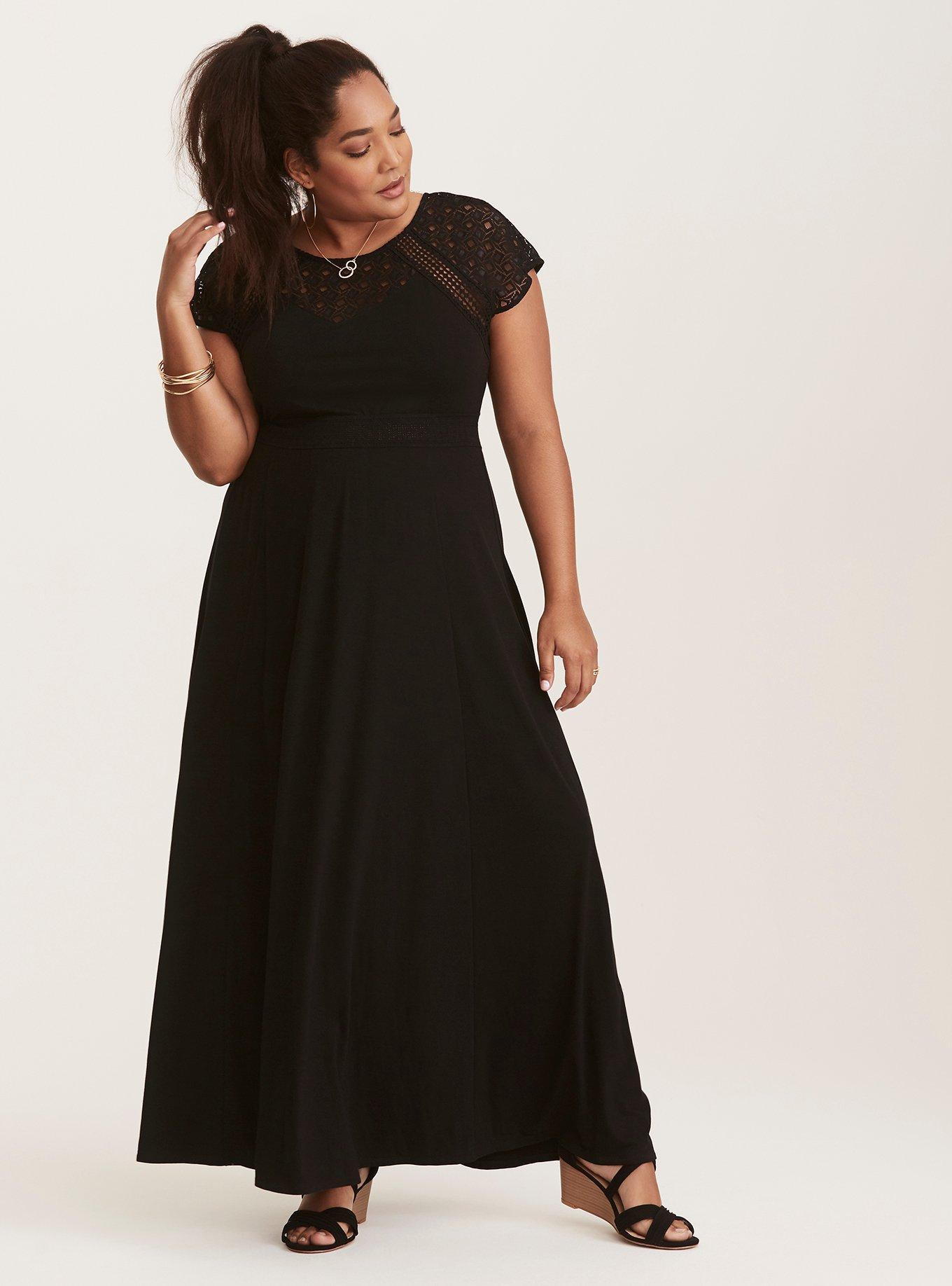 Torrid black lace outlet maxi dress