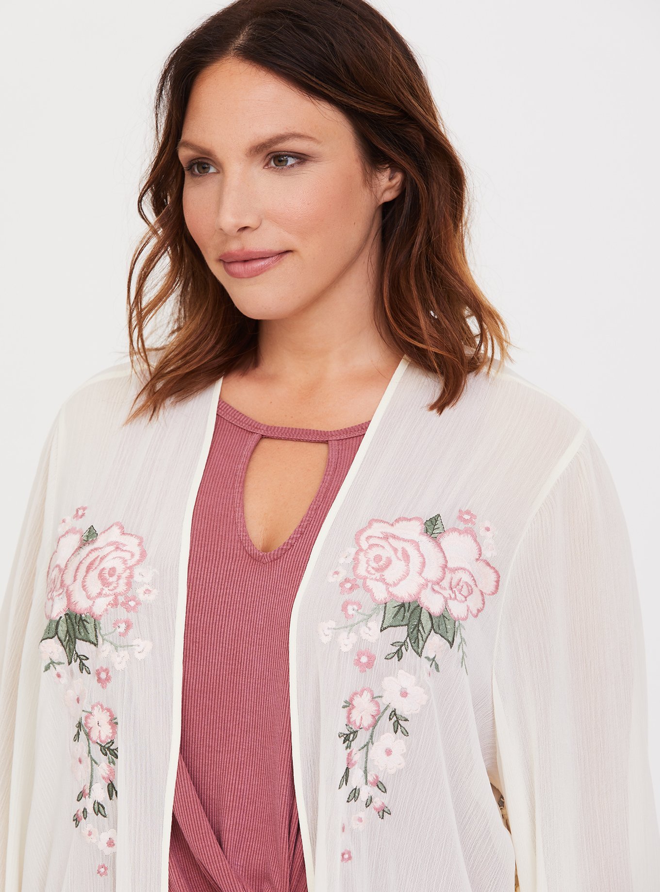 Plus Size - Crop Fringe Kimono - Torrid