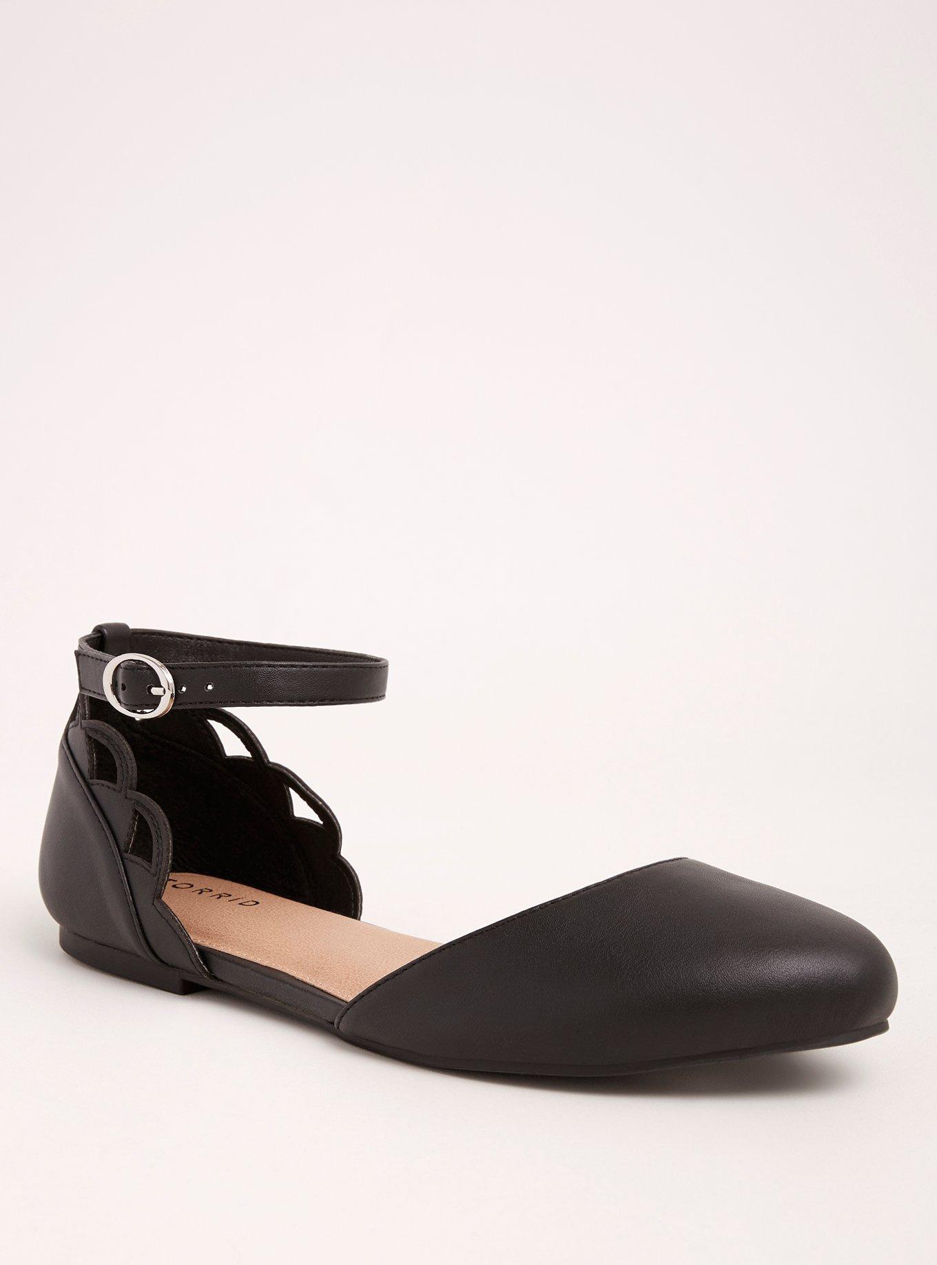 Plus Size - Scalloped Ankle Strap Flats (Wide Width) - Torrid