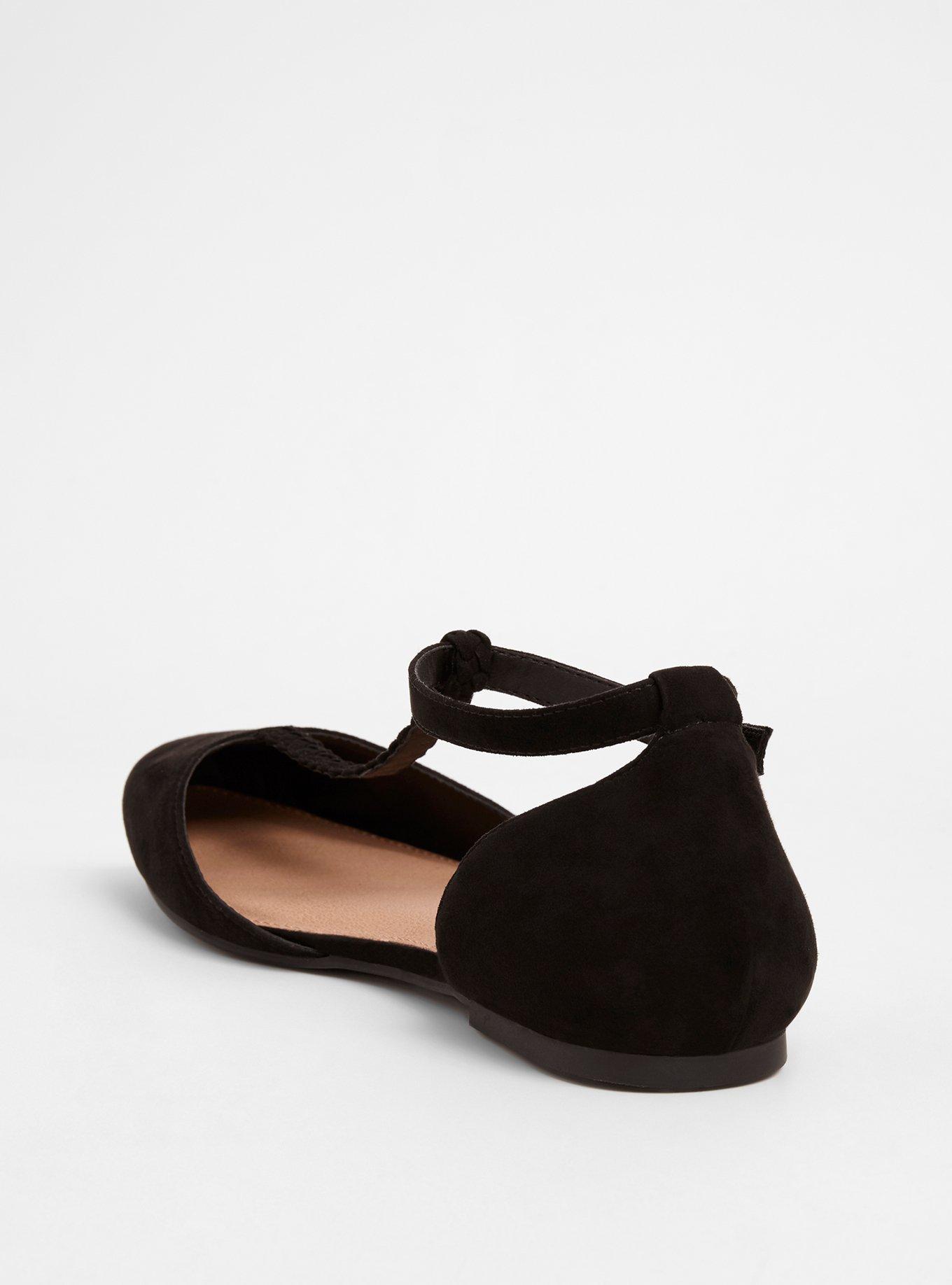 Plus Size Braided T-Strap D'Orsay (WW), BLACK, alternate