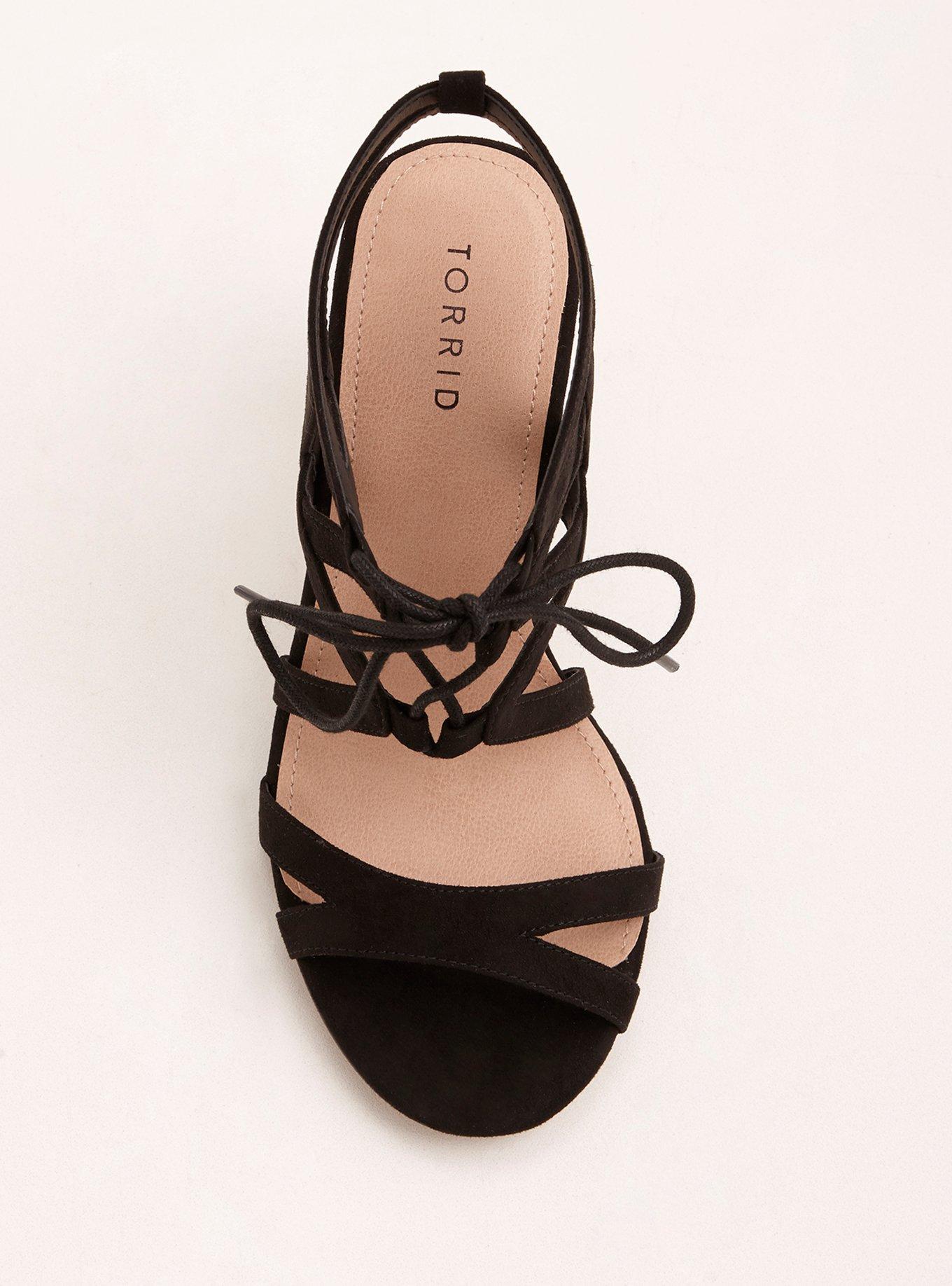 Plus Size Black Caged Block Sandal (Wide Width), BLACK, alternate