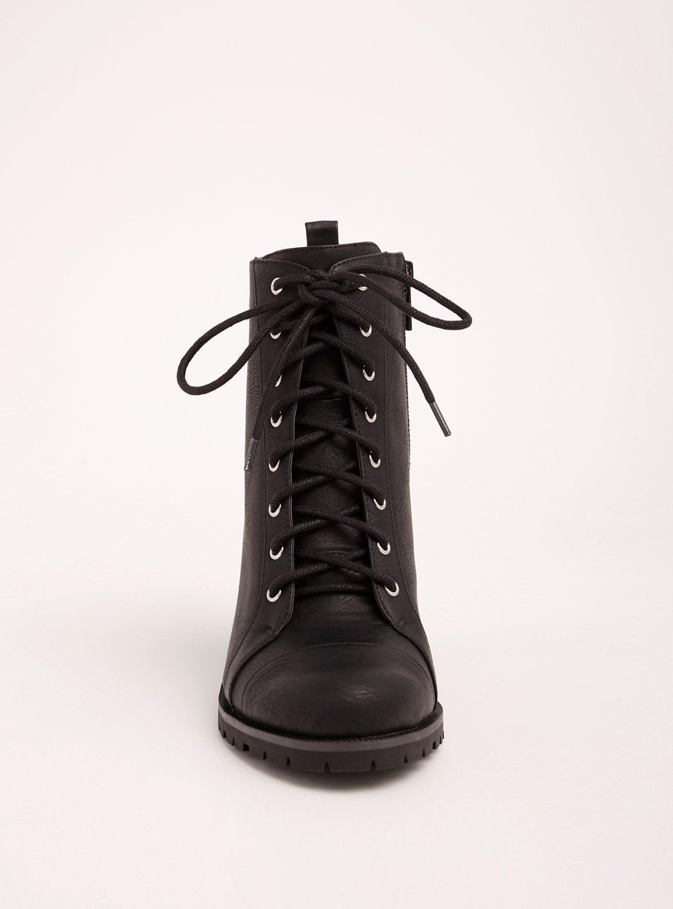 Lace up combat boot heels best sale