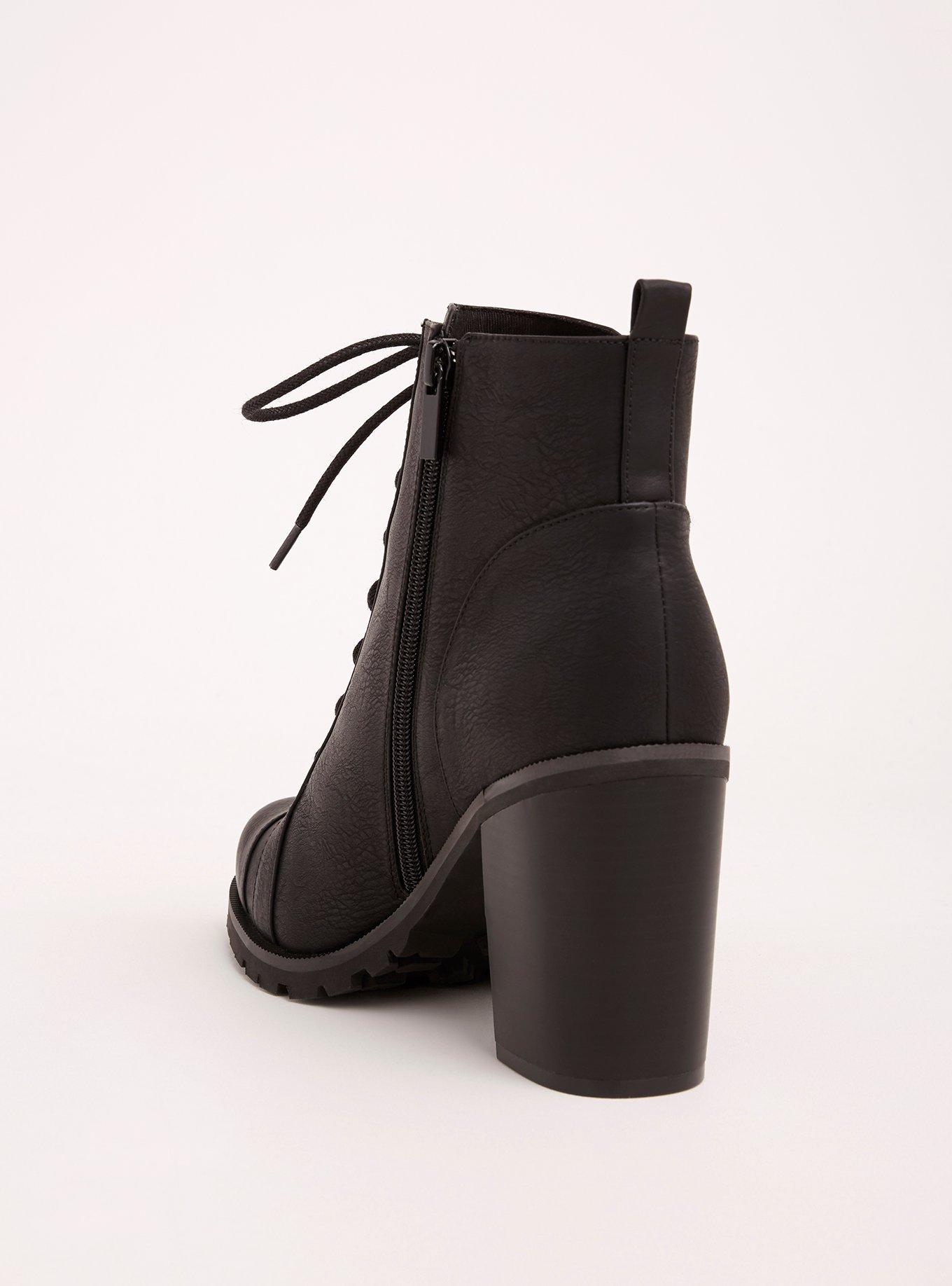 Combat boots with thick on sale heel