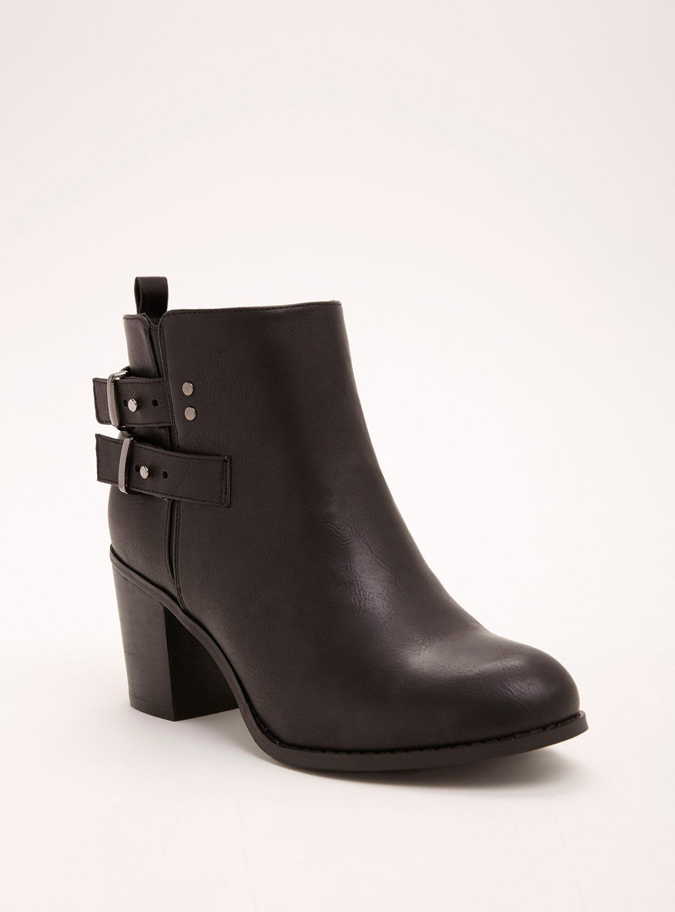 Double Strap Buckle Booties (Wide Width), , hi-res