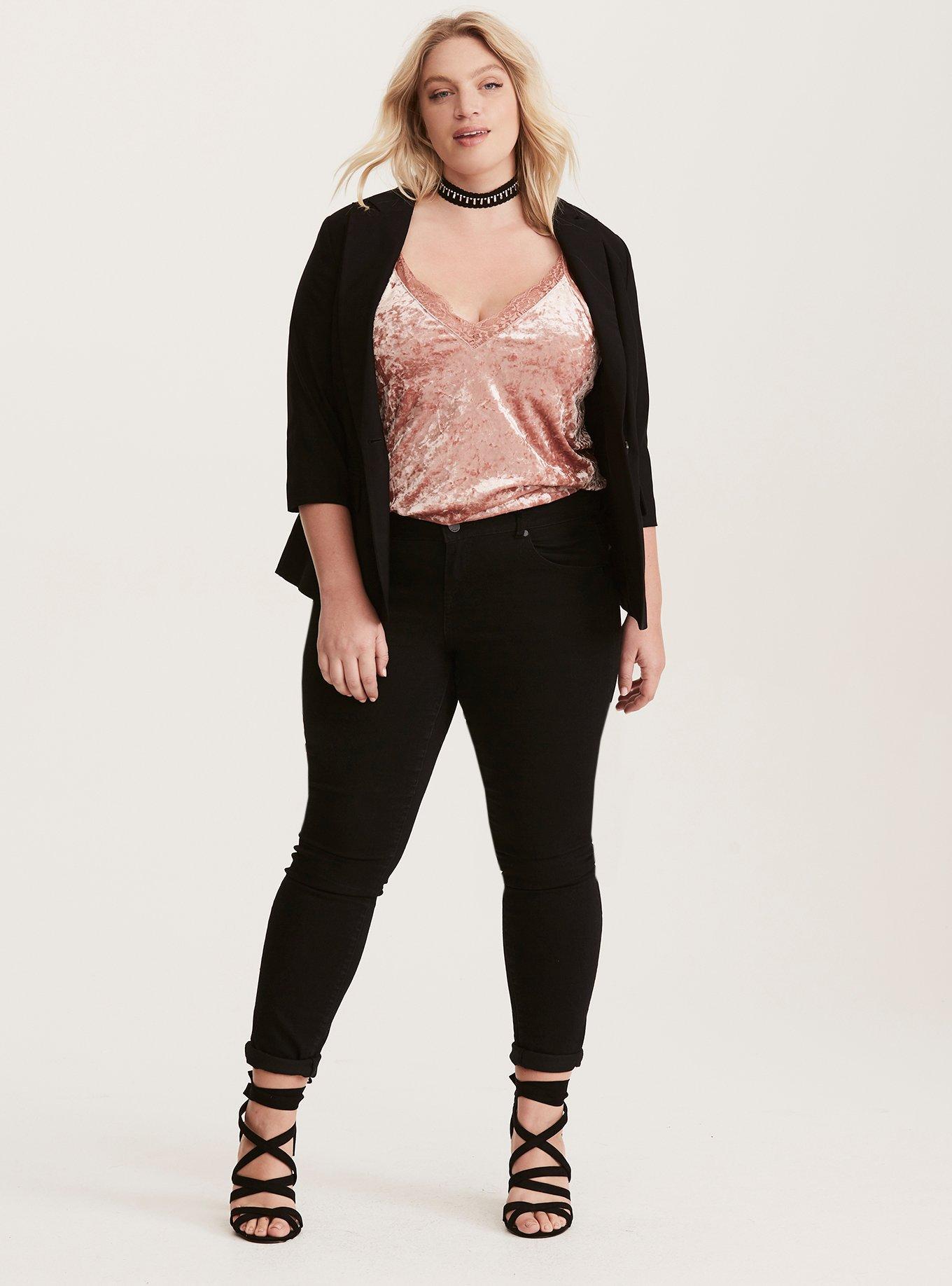 plus size 24/7 velvet solid cami