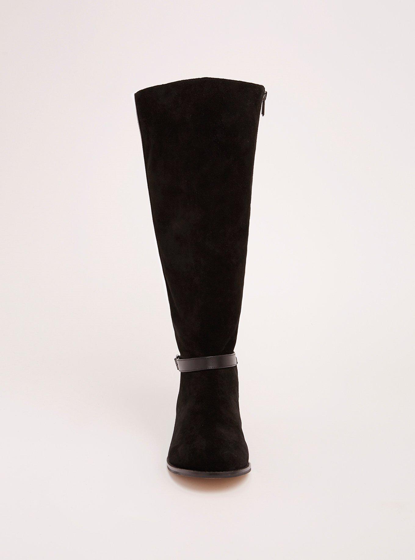 Torrid Collection Genuine Suede Piping Boots (Wide Width & Wide Calf), BLACK, alternate
