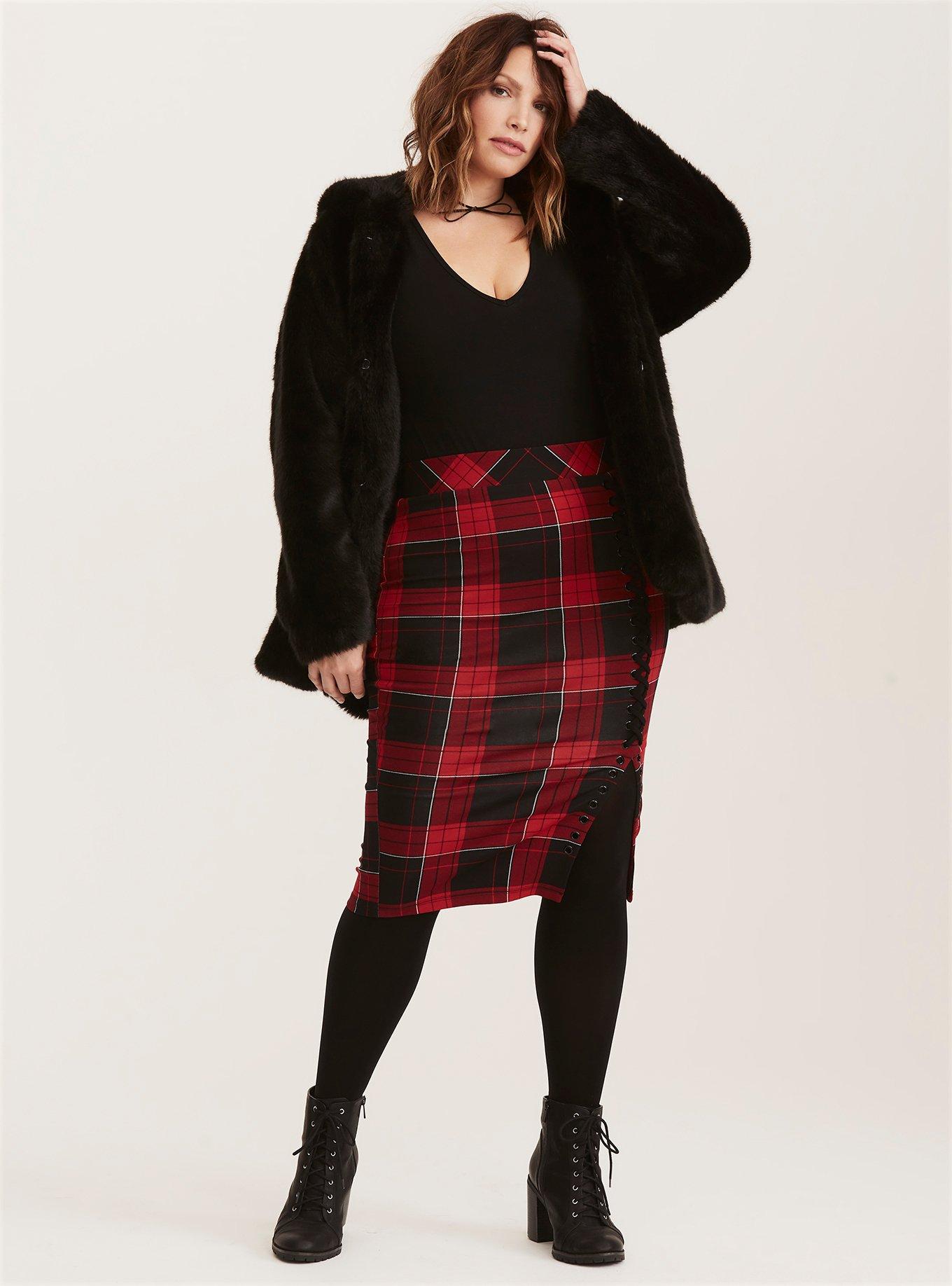 Torrid plaid pencil clearance skirt