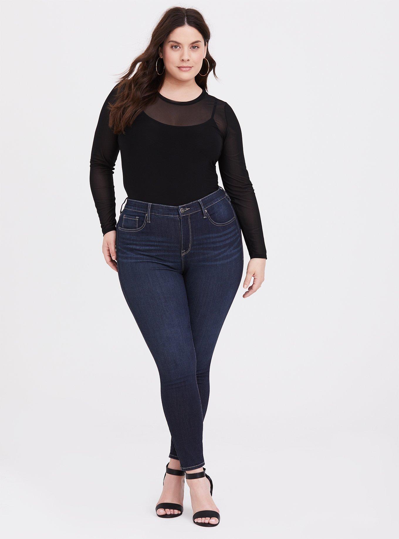 Long Sleeve Mesh Tee, DEEP BLACK, alternate