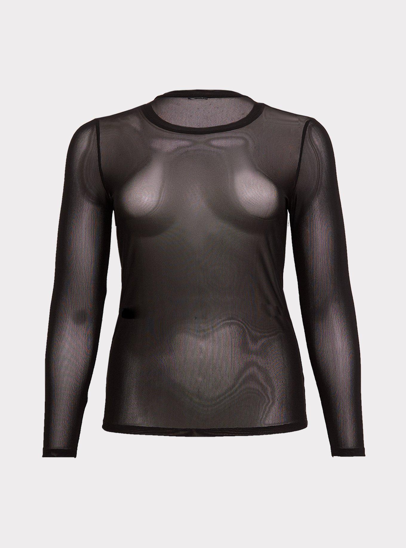 Long Sleeve Mesh Tee, , hi-res