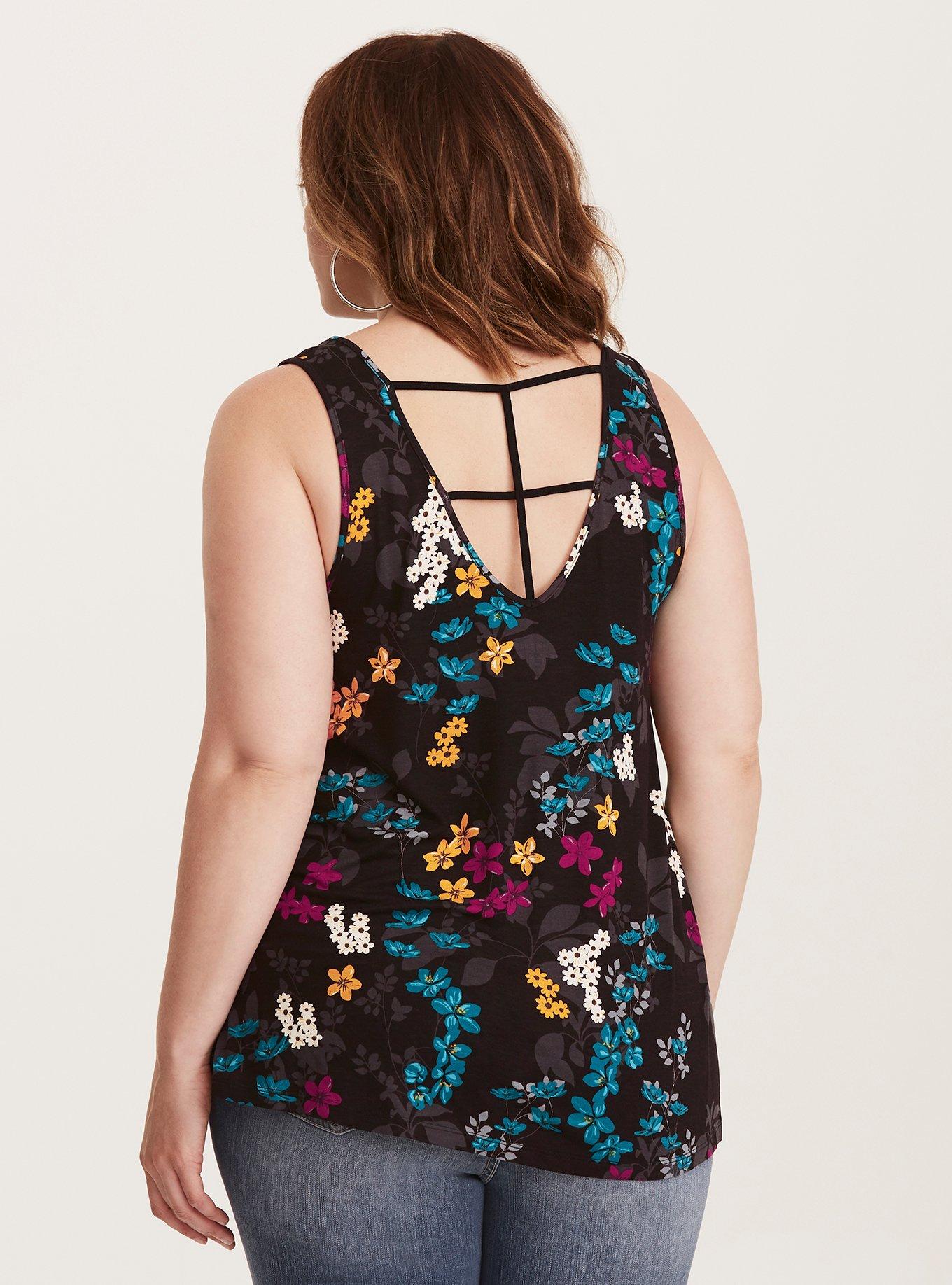 Plus Size - Super Soft Floral Print Strappy Tank Top - Torrid