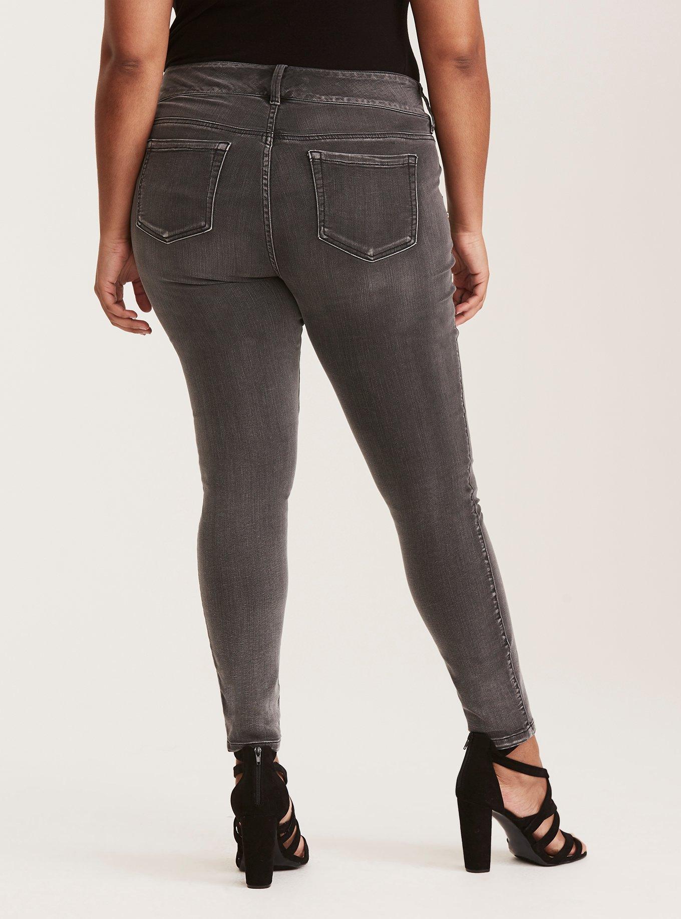 Premium Stretch Zip Jegging - Grey Wash, ECLIPSE, alternate