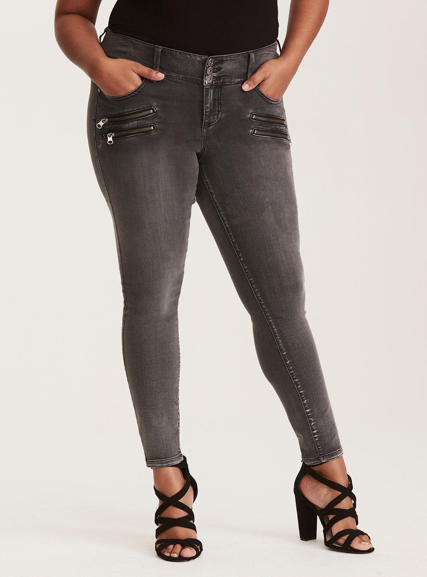 Premium Stretch Zip Jegging - Grey Wash, ECLIPSE, hi-res
