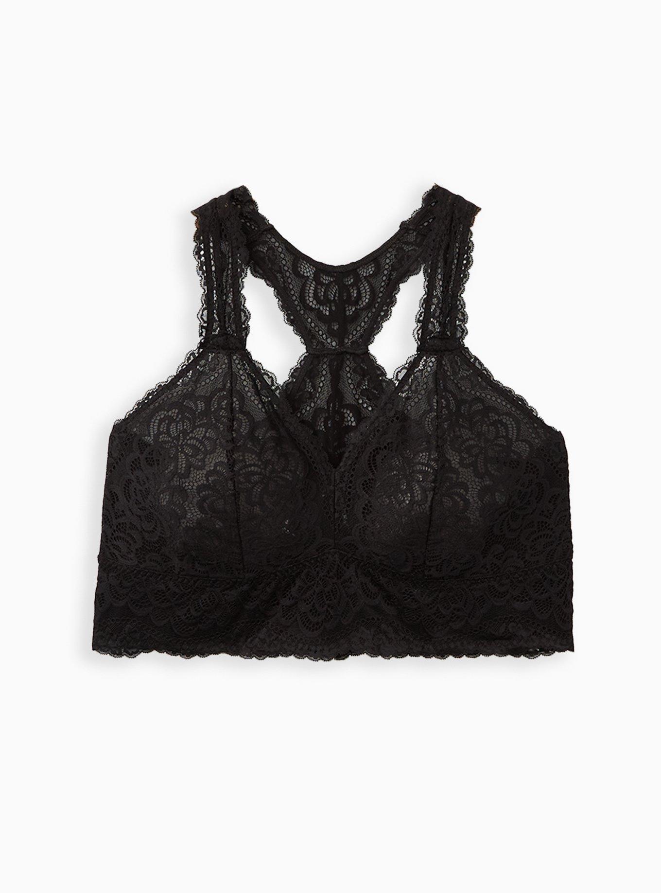 Cacique Women's 4X Plus Black Lace Racerback Bralette Size 26 28 - $23 -  From The Traveling