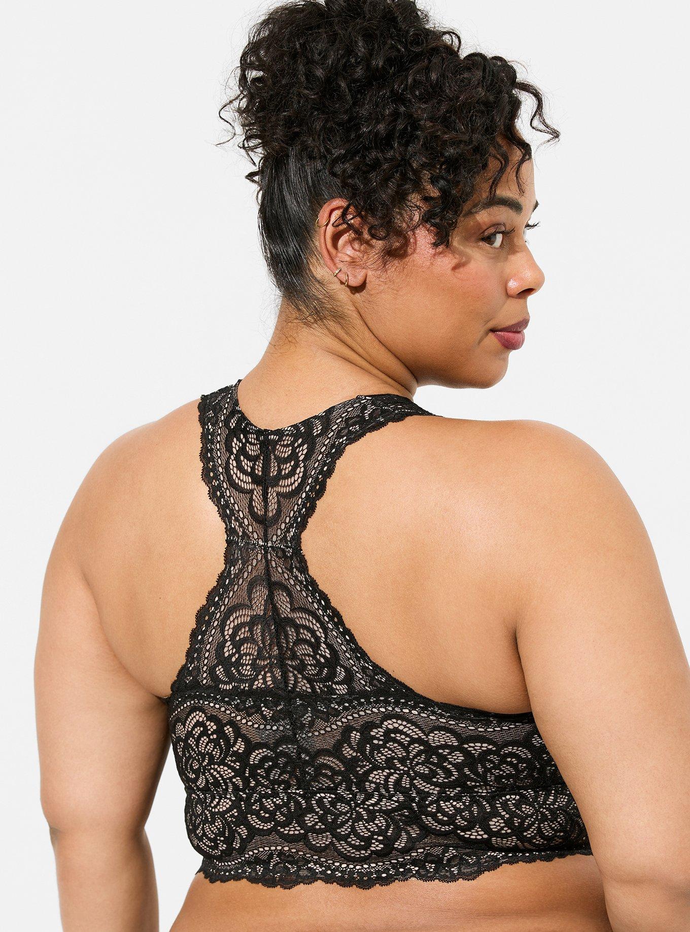 Plus Size - Unlined Lace Solid Logo Bralette - Torrid