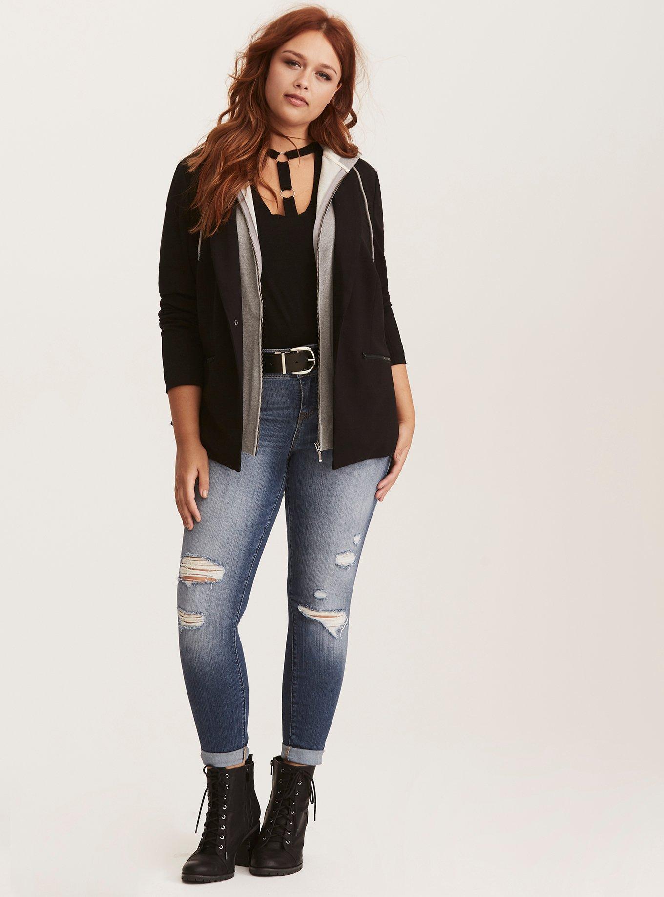 Torrid jean cheap jacket with hood