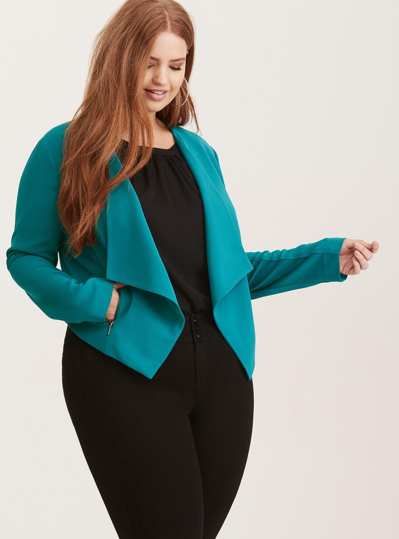 Plus Size - Cut Away Hi-Lo Blazer - Torrid