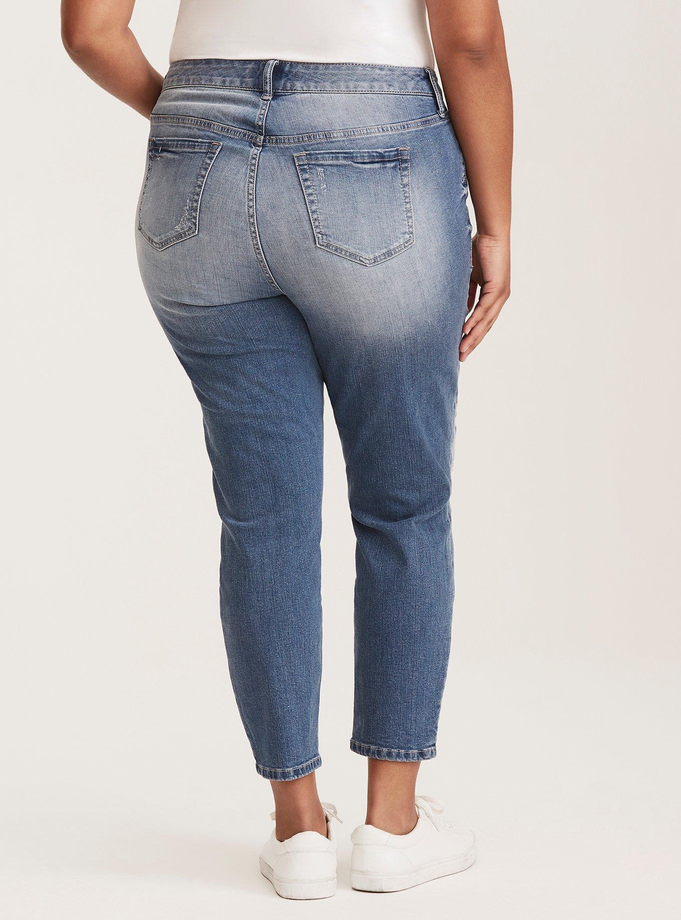 Plus Size Girlfriend Jean - Distressed Light Wash, APPRENTICE, alternate