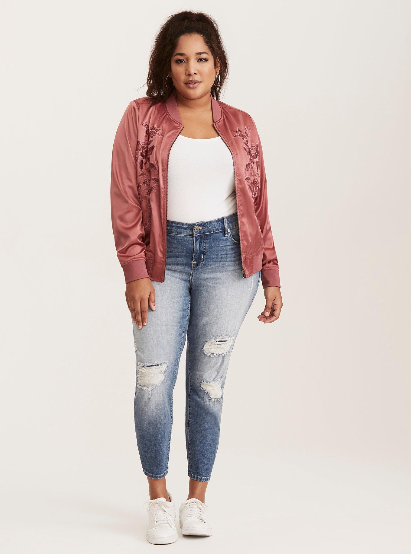 Plus Size Girlfriend Jean - Distressed Light Wash, APPRENTICE, hi-res