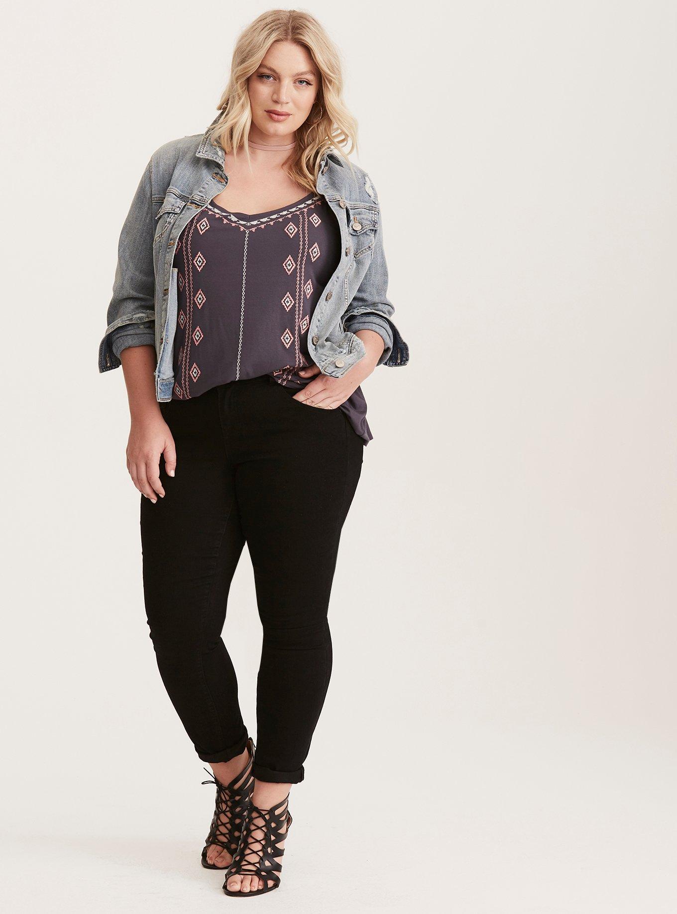 Super Soft Embroidered Swing Cami, NINE IRON, alternate