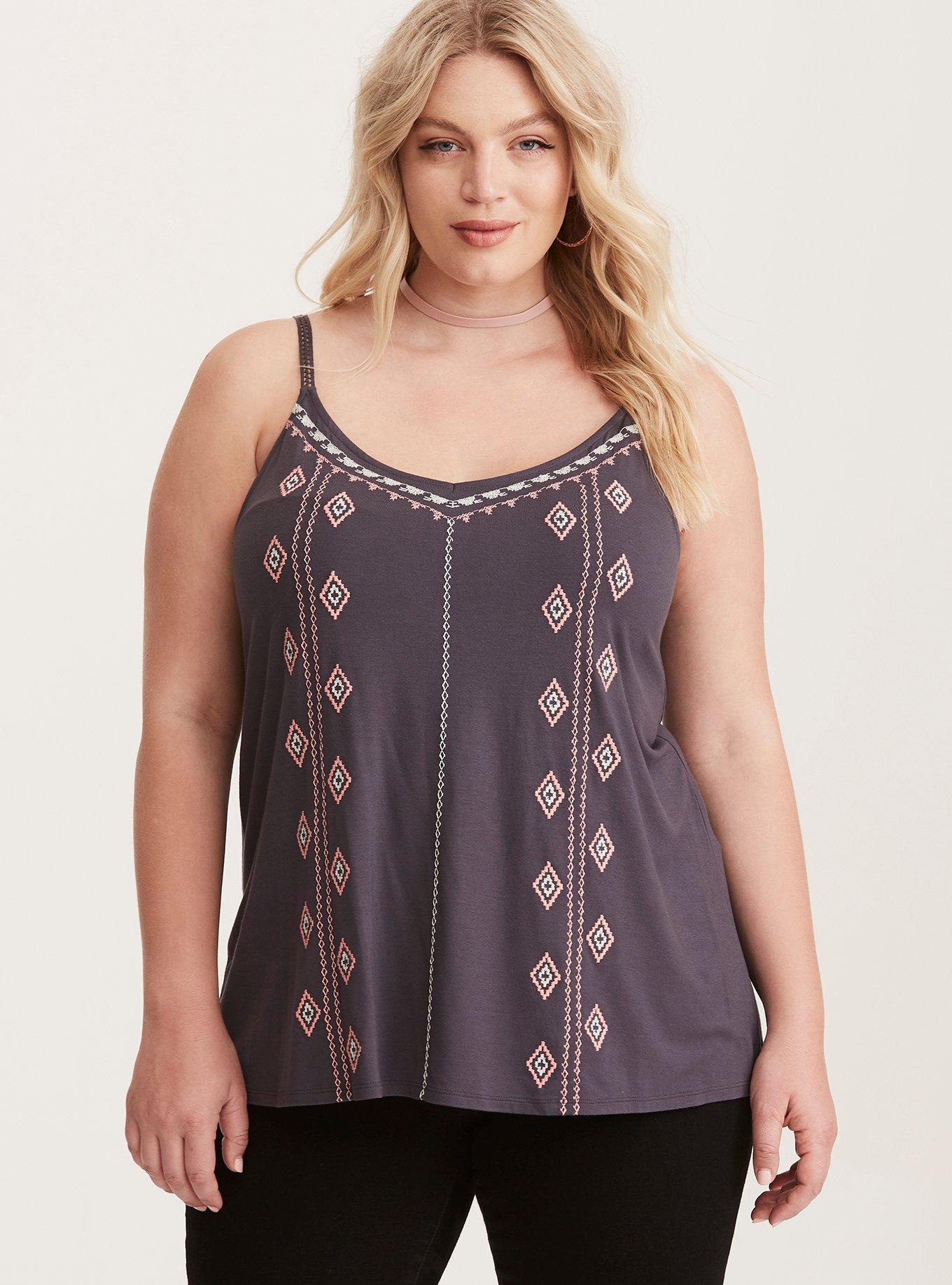 Plus Size - Super Soft Embroidered Swing Cami - Torrid