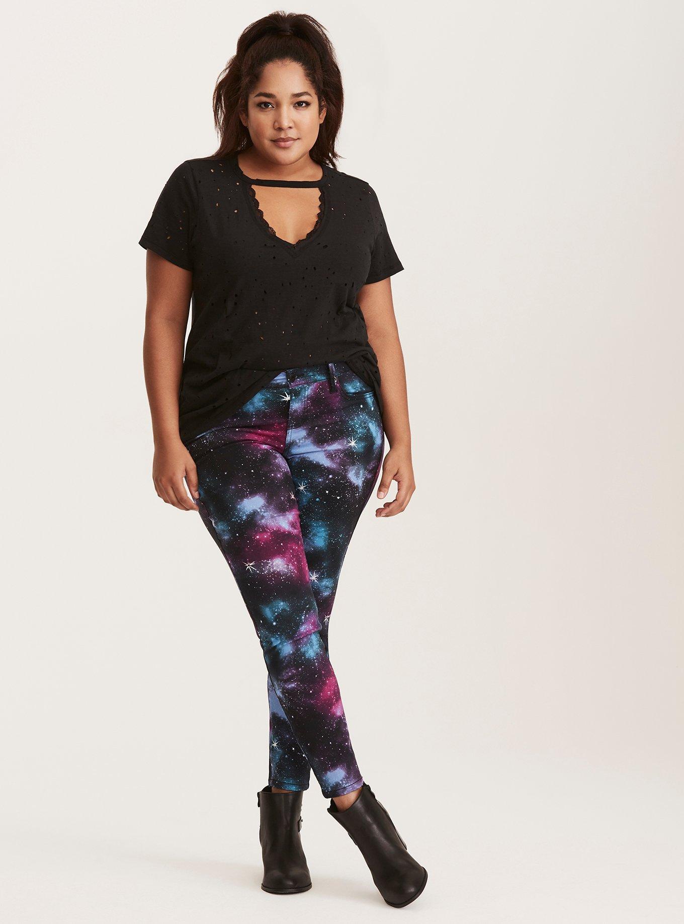 Plus Size Skinny Jean - Cosmos  Print, COSMOS, alternate