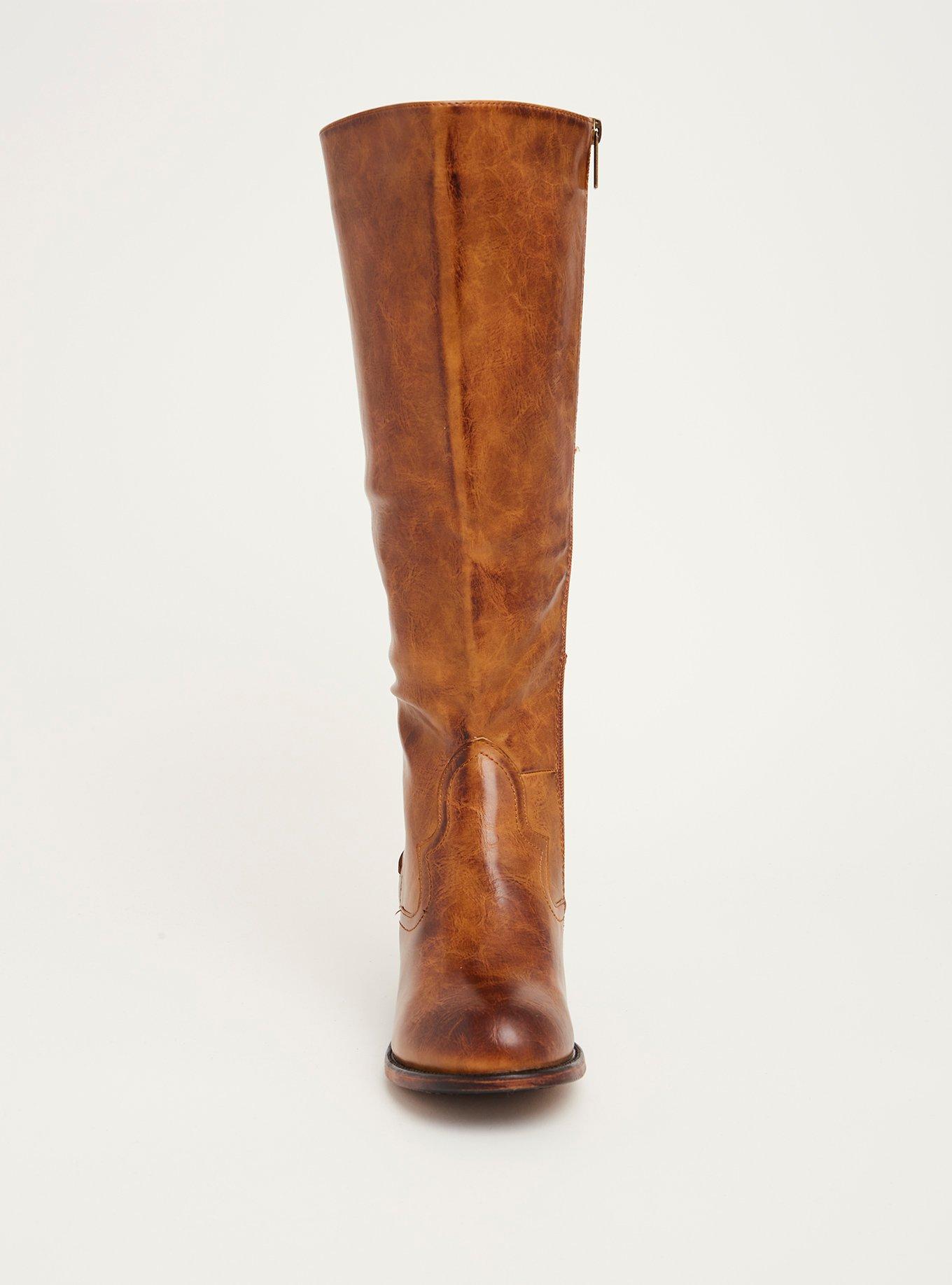 Distressed leather clearance knee high boots