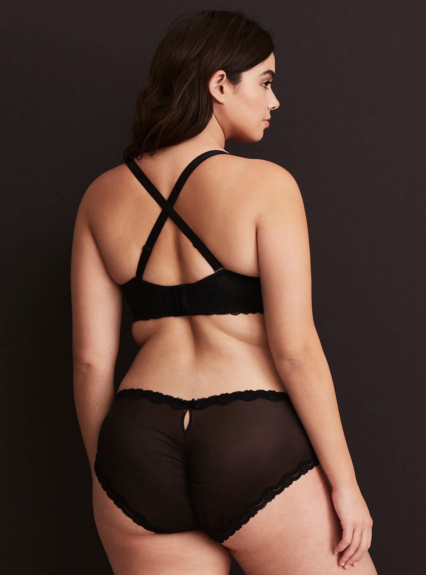 Skull & Roses Print Microfiber Push-Up Plunge Bra, BLACK PRINT, alternate