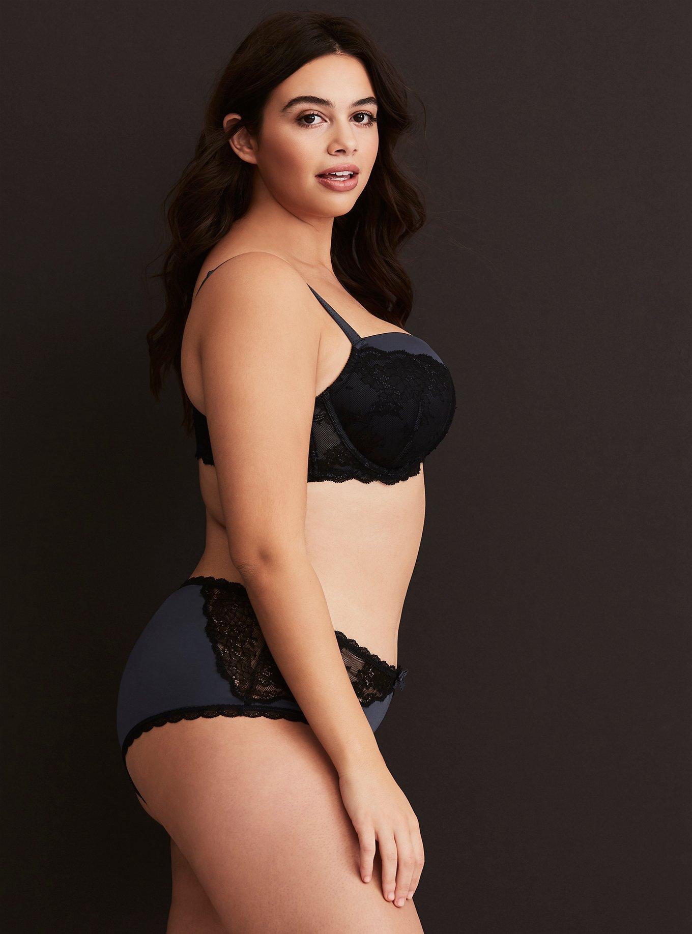 Lace Push-Up Demi Bra, GREY, alternate