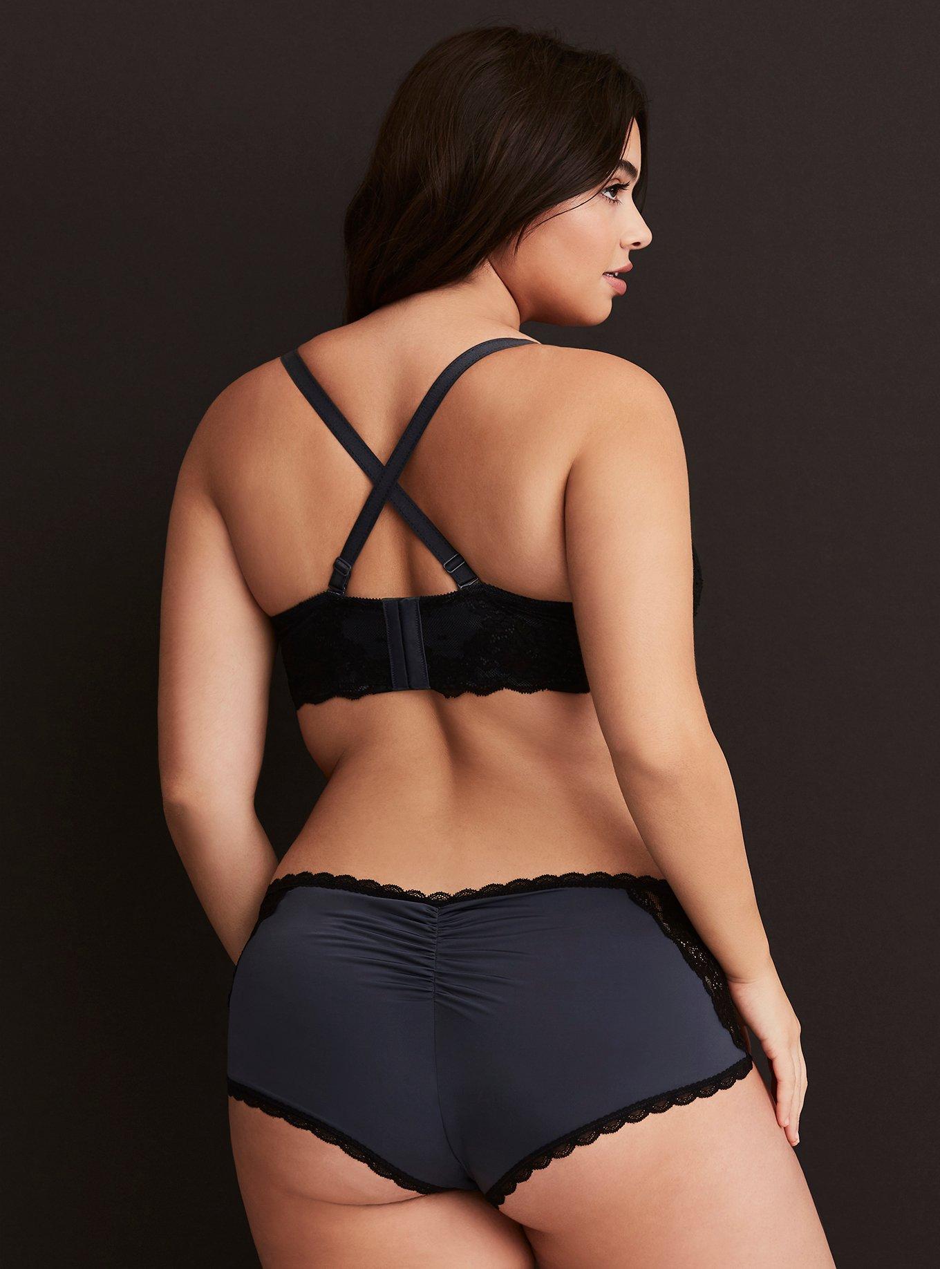 Lace Push-Up Demi Bra, GREY, alternate