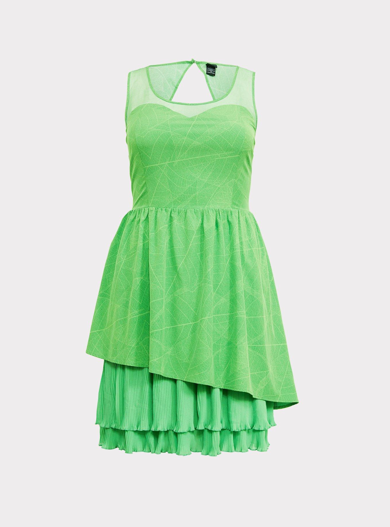 Plus Size - Disney Tinkerbell Lime Green Skater Dress - Torrid