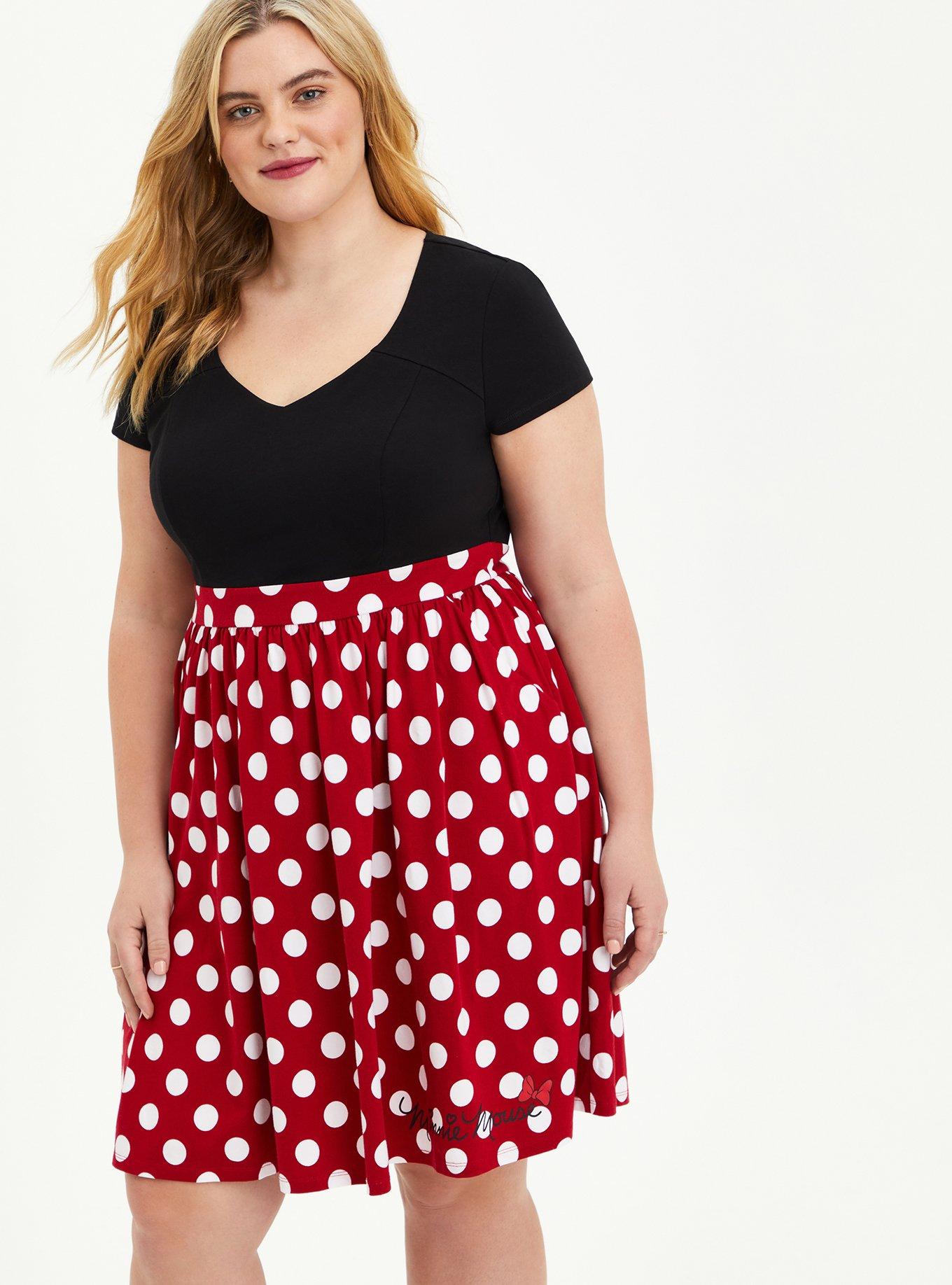 Red and White Polka Dots Minnie Classic Printed T-Shirt Top