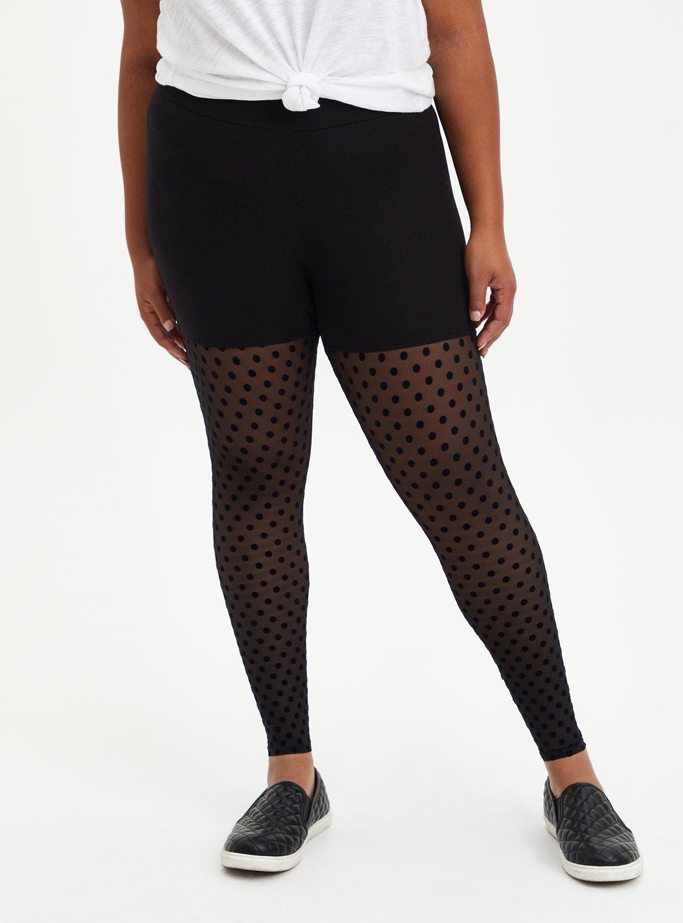 Torrid + Torrid Black & White Polka Dot Wicking Active Legging