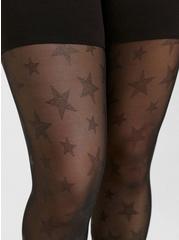 Plus Size Full Length Signature Waist Flocked Legging, BLACK STARS, alternate