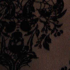 Plus Size Full-Length Flocked Legging, SKULL DAMASK DEEP BLACK / BLACK FLOCKING, swatch