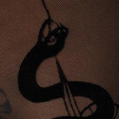 Plus Size Full-Length Flocked Legging, SNAKES AND DAGGERS DEEP BLACK/MESH, swatch