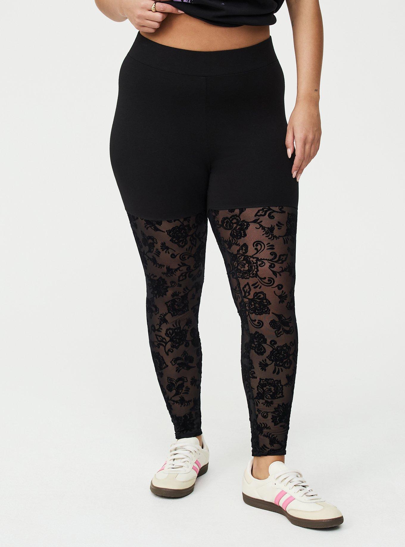 Full-Length Flocked Legging, LOVELY JACO BLACK, alternate