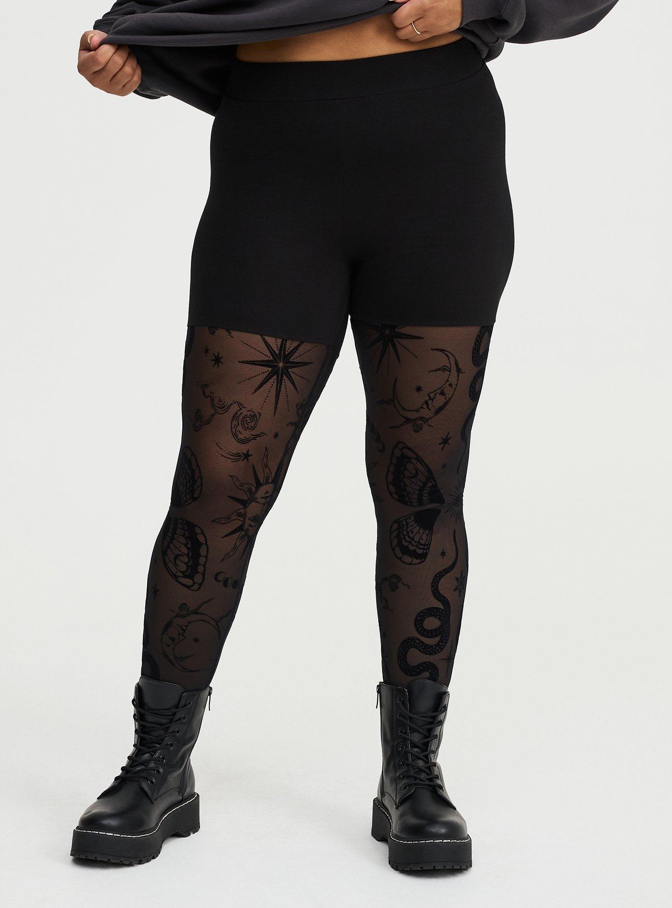 Full-Length Flocked Legging, SERPENT CELESTIAL BLACK, alternate