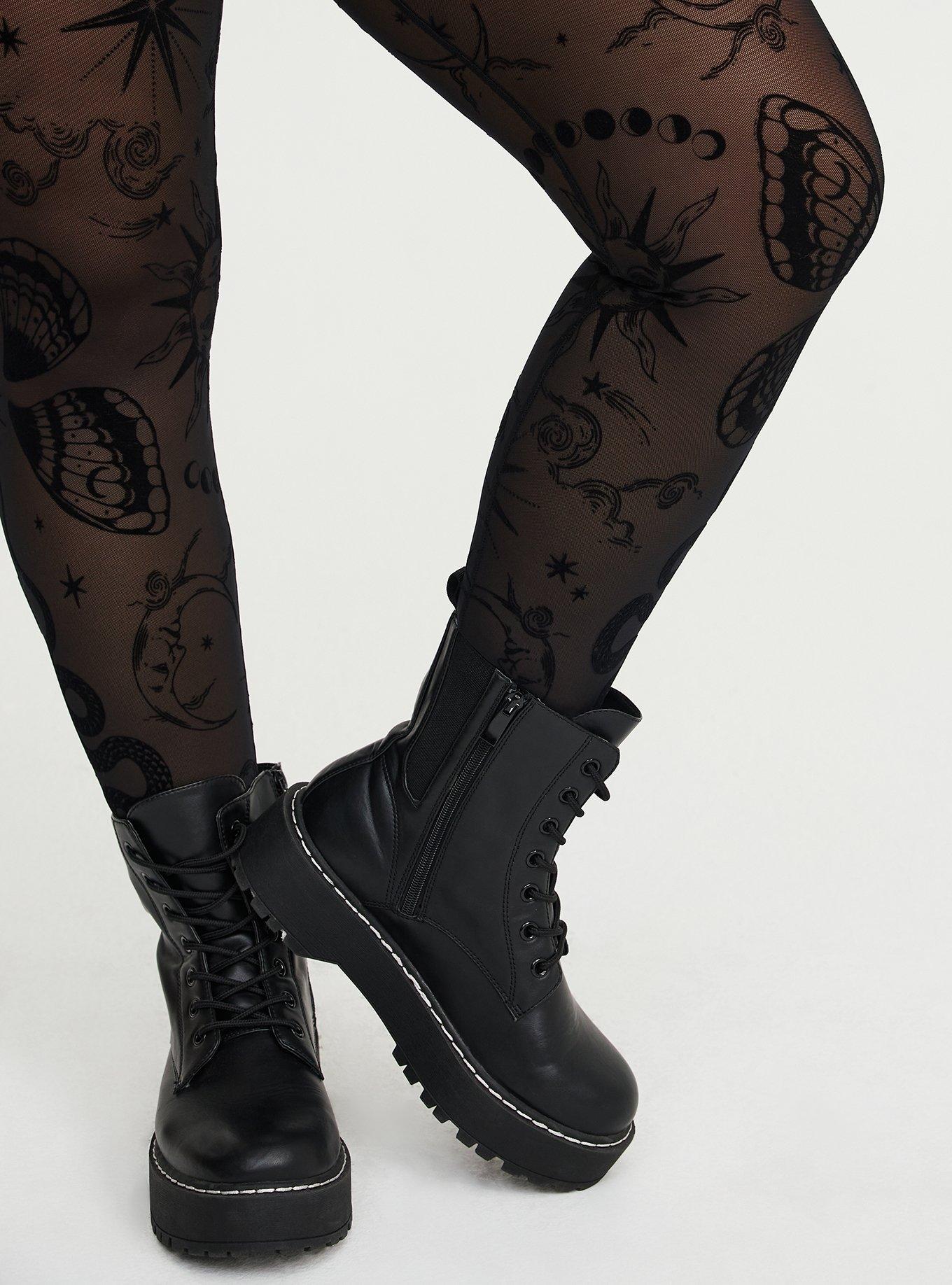 Full-Length Flocked Legging, SERPENT CELESTIAL BLACK, alternate